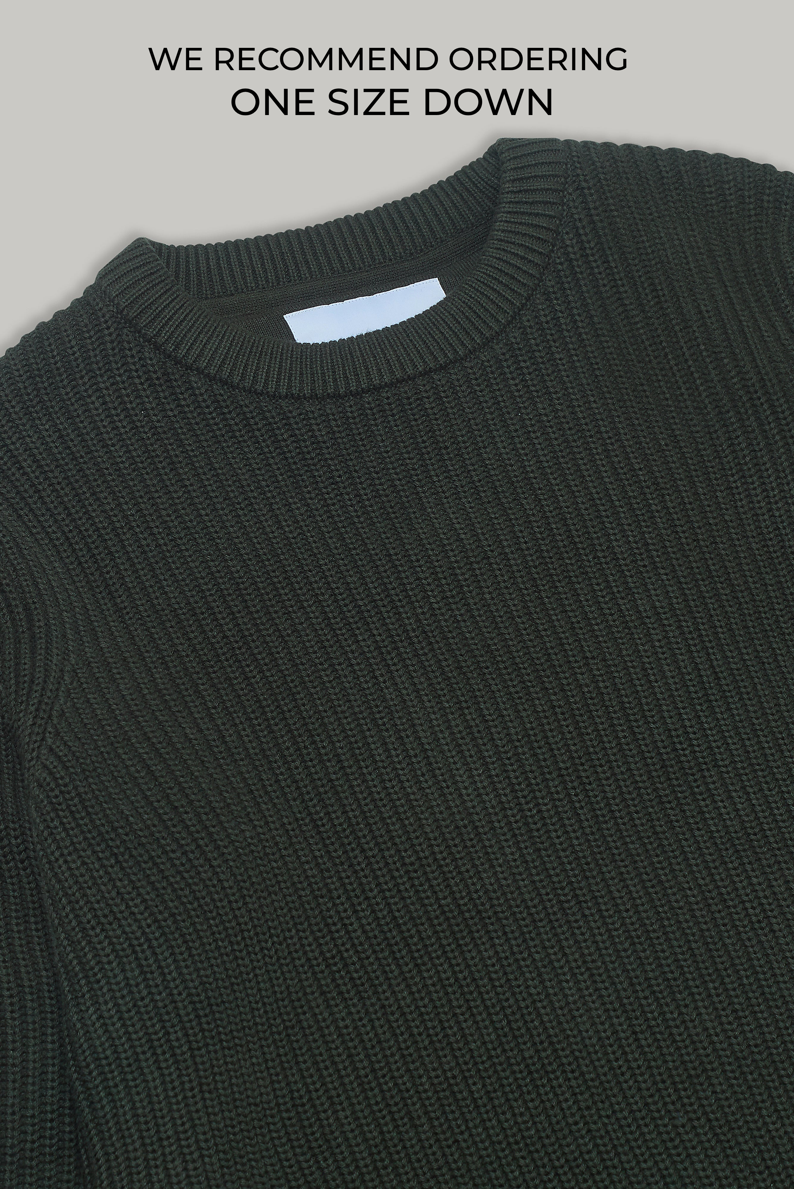 J Hailey Crew Knit - Dark Olive - Wear London