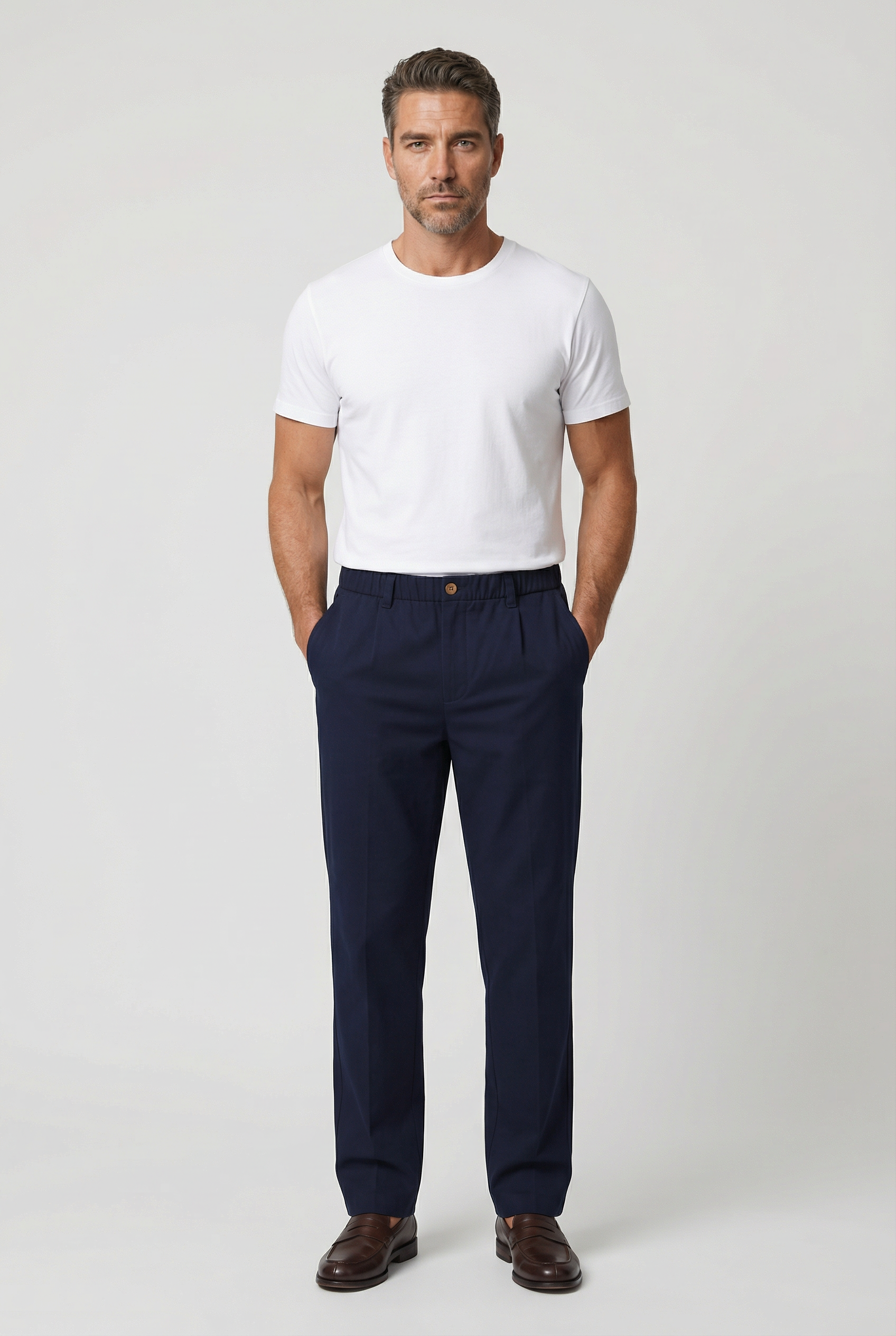 Crispin Chino Comfort Stretch  - Navy - Wear London