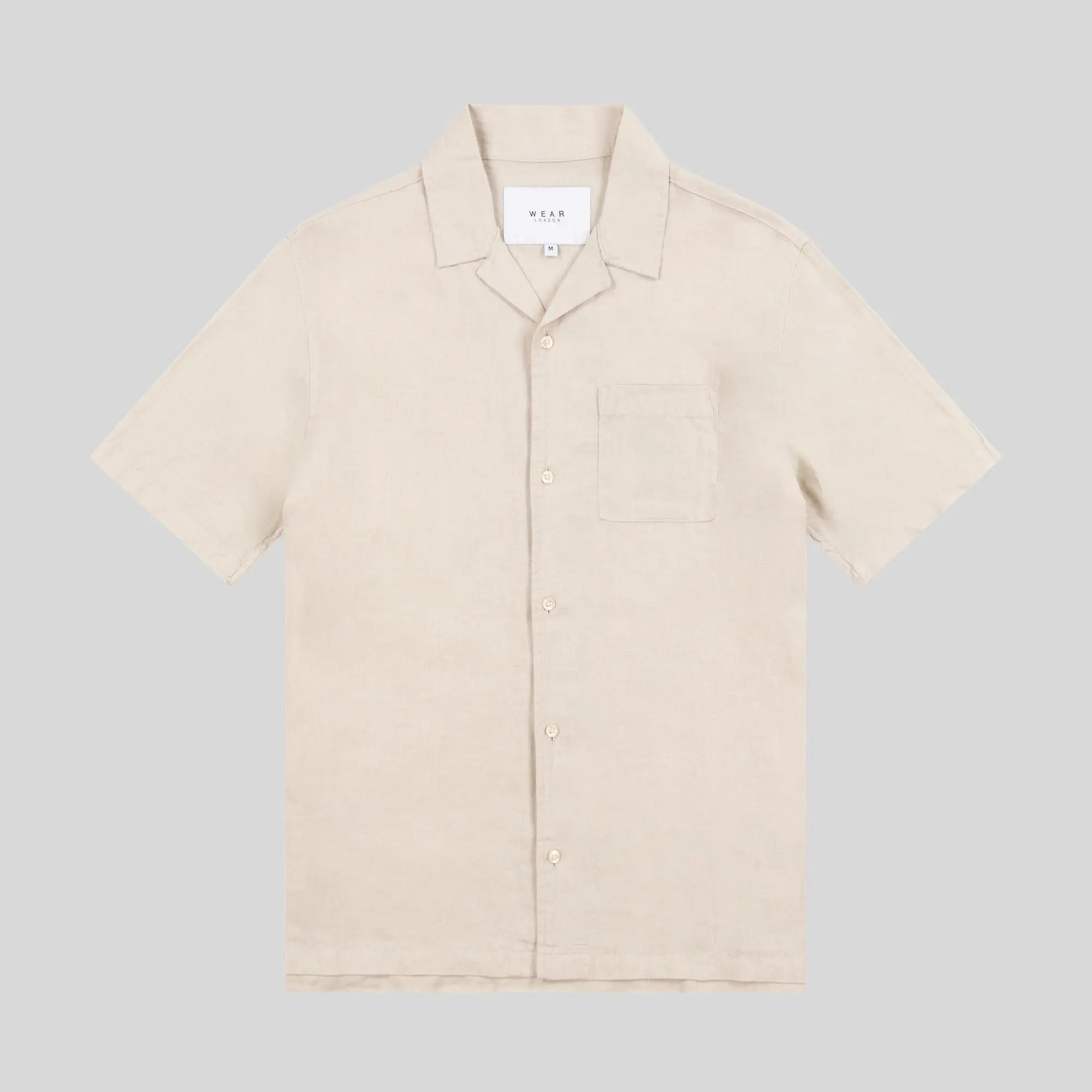 Drew - Linen Short Sleeve Shirt - Natural - Wear London
