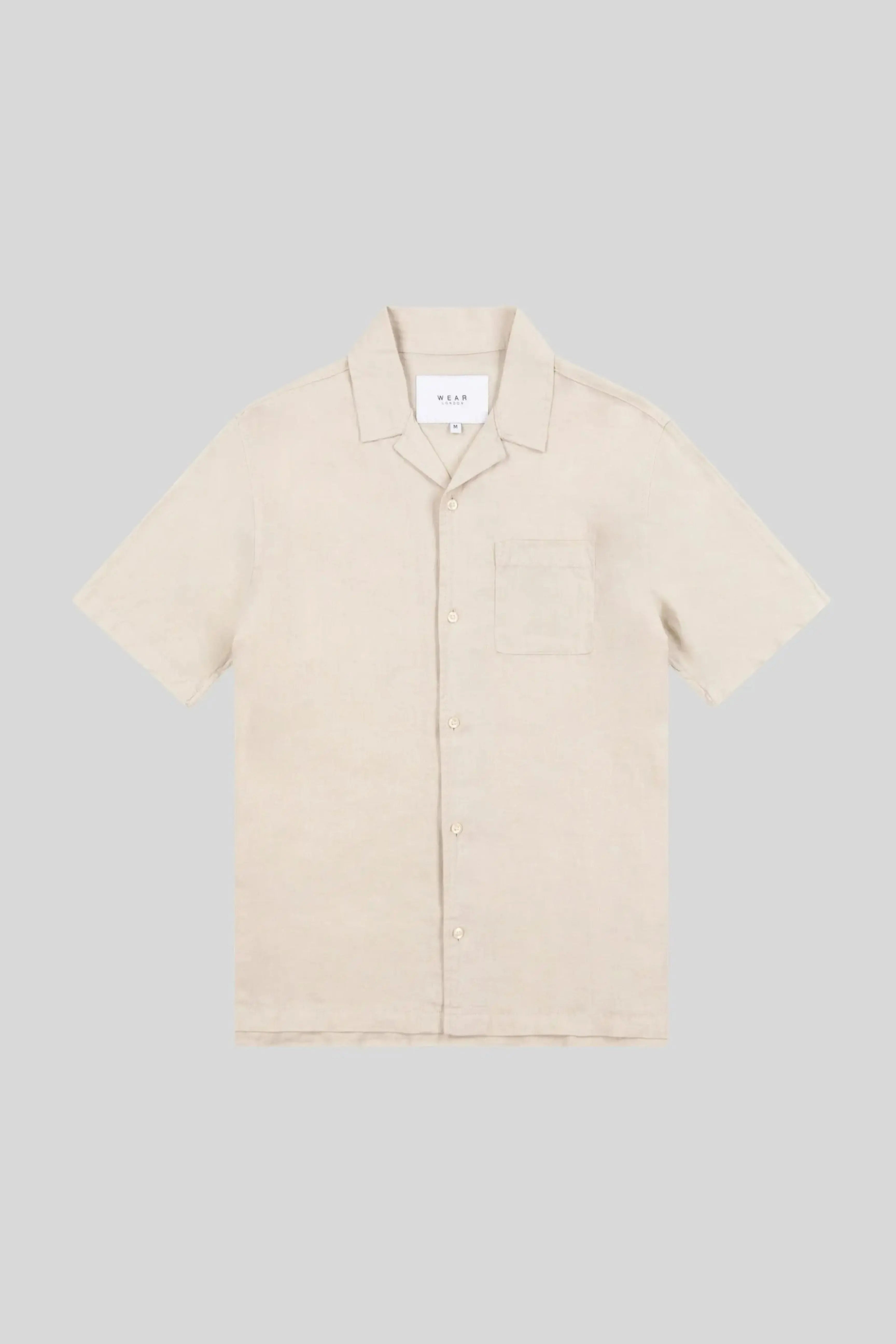 Drew - Linen Short Sleeve Shirt - Natural - Wear London