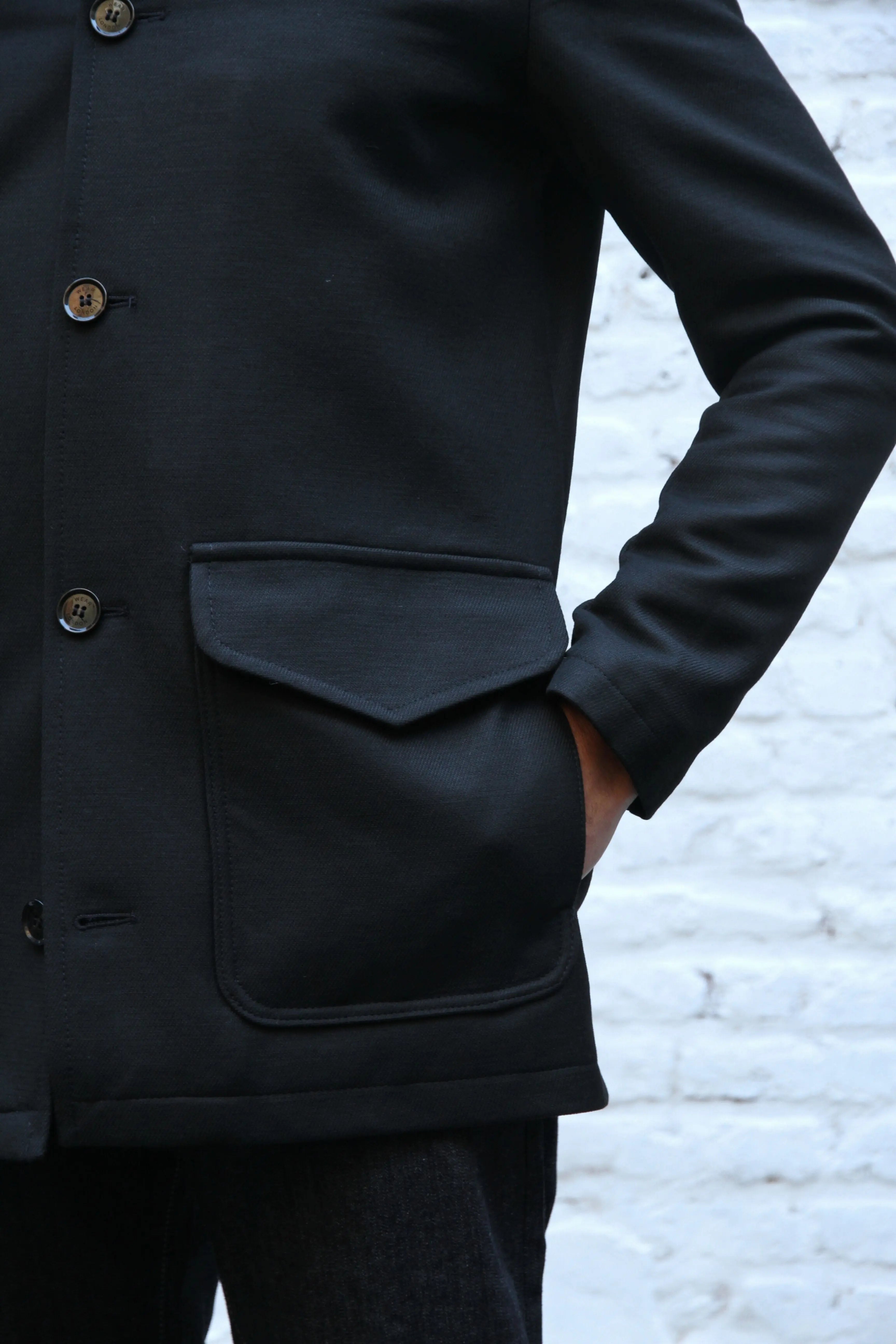 Eddie Lined Coat - Black Twill - Wear London