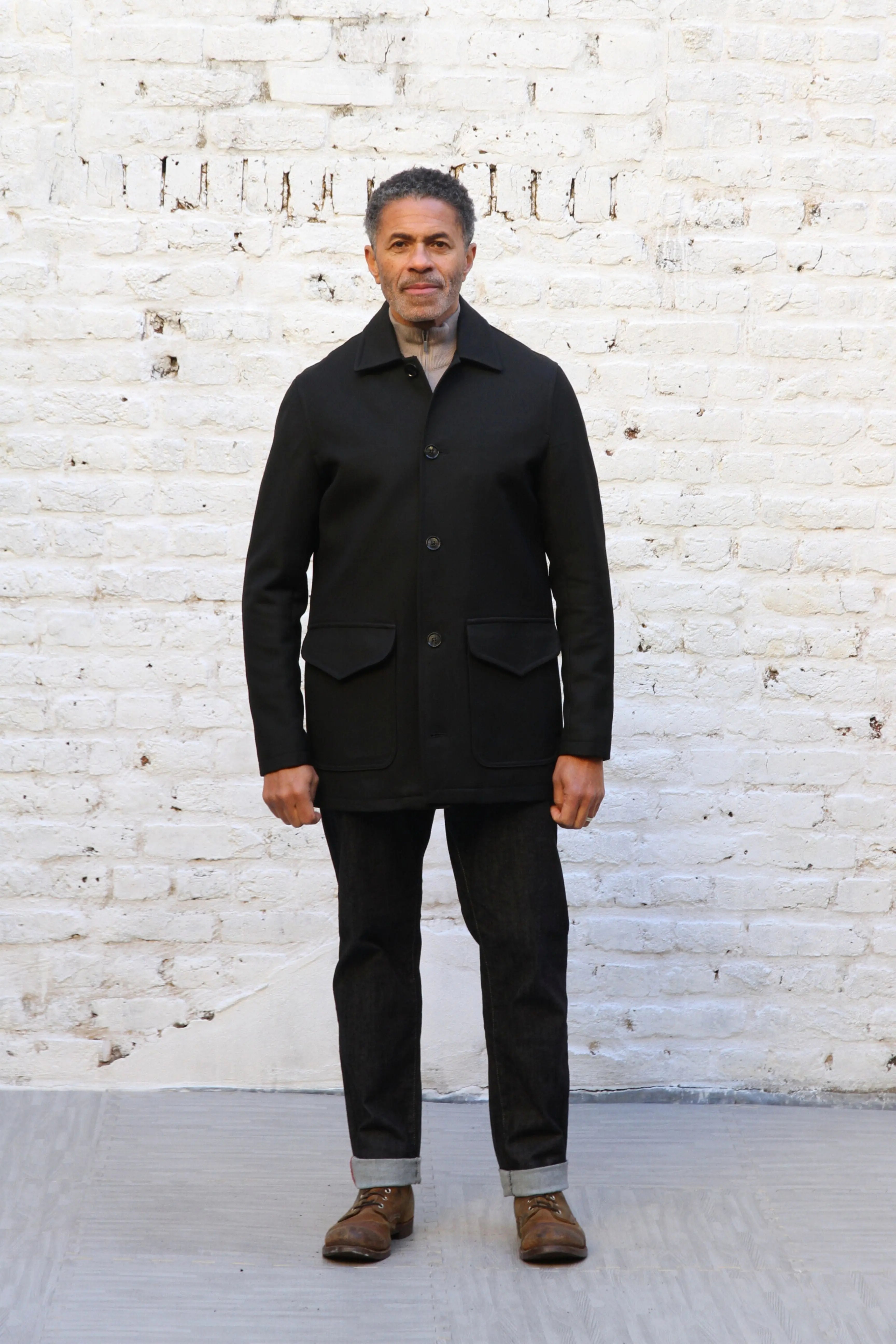 Eddie Lined Coat - Black Twill - Wear London