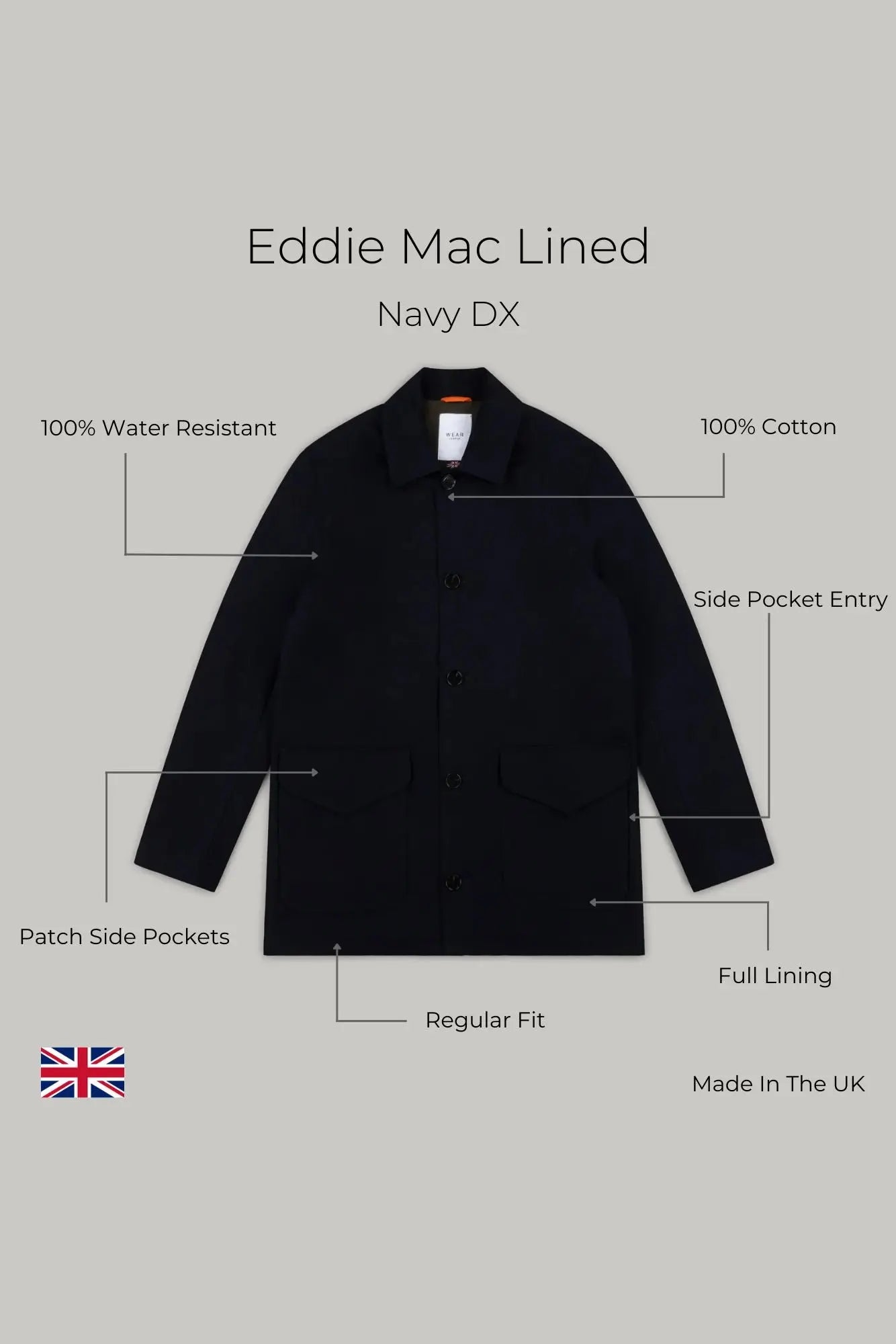 Eddie Mac Lined - Navy Dx - Wear London