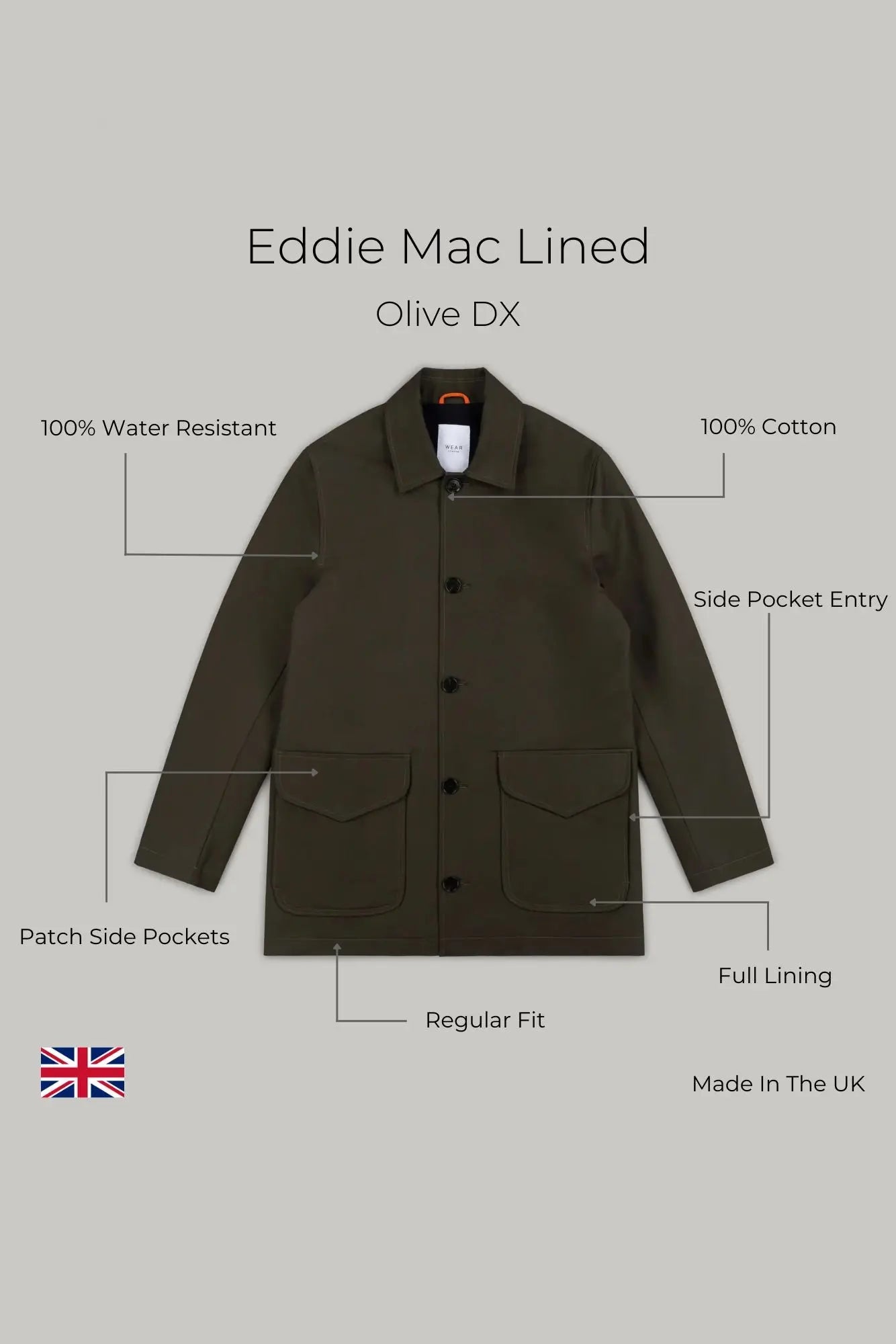 Eddie Mac Lined - Olive Dx - Wear London