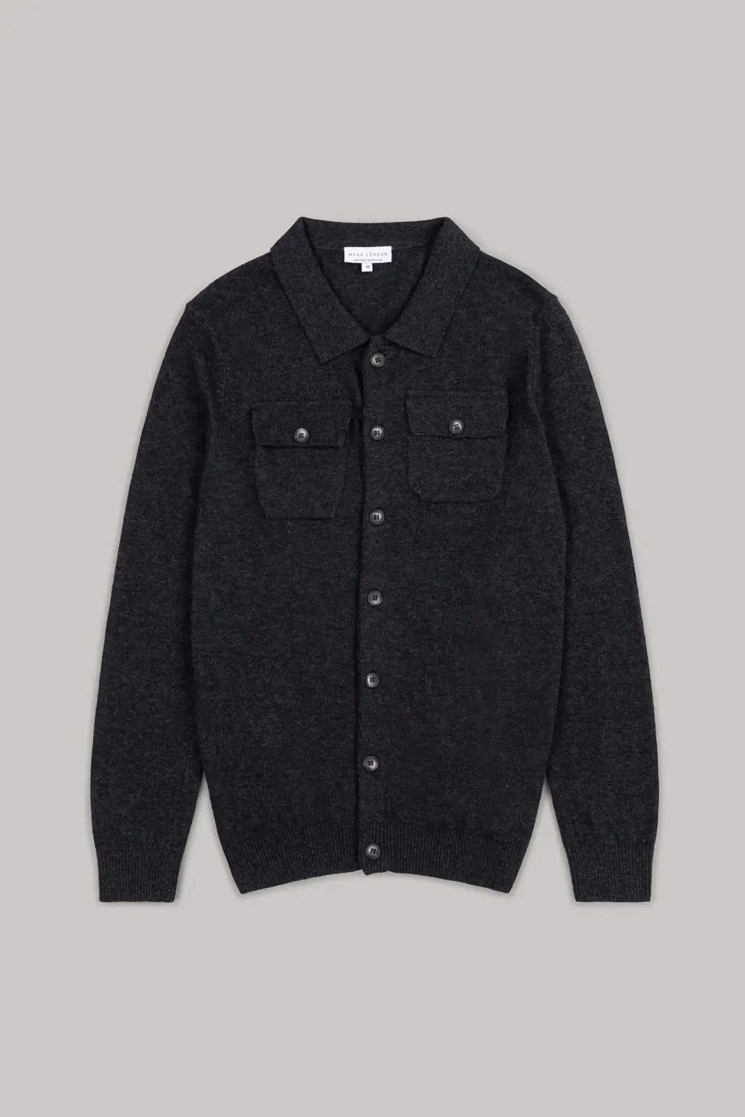 Frith Knitted Button Through Cardigan - Charcoal - Wear London