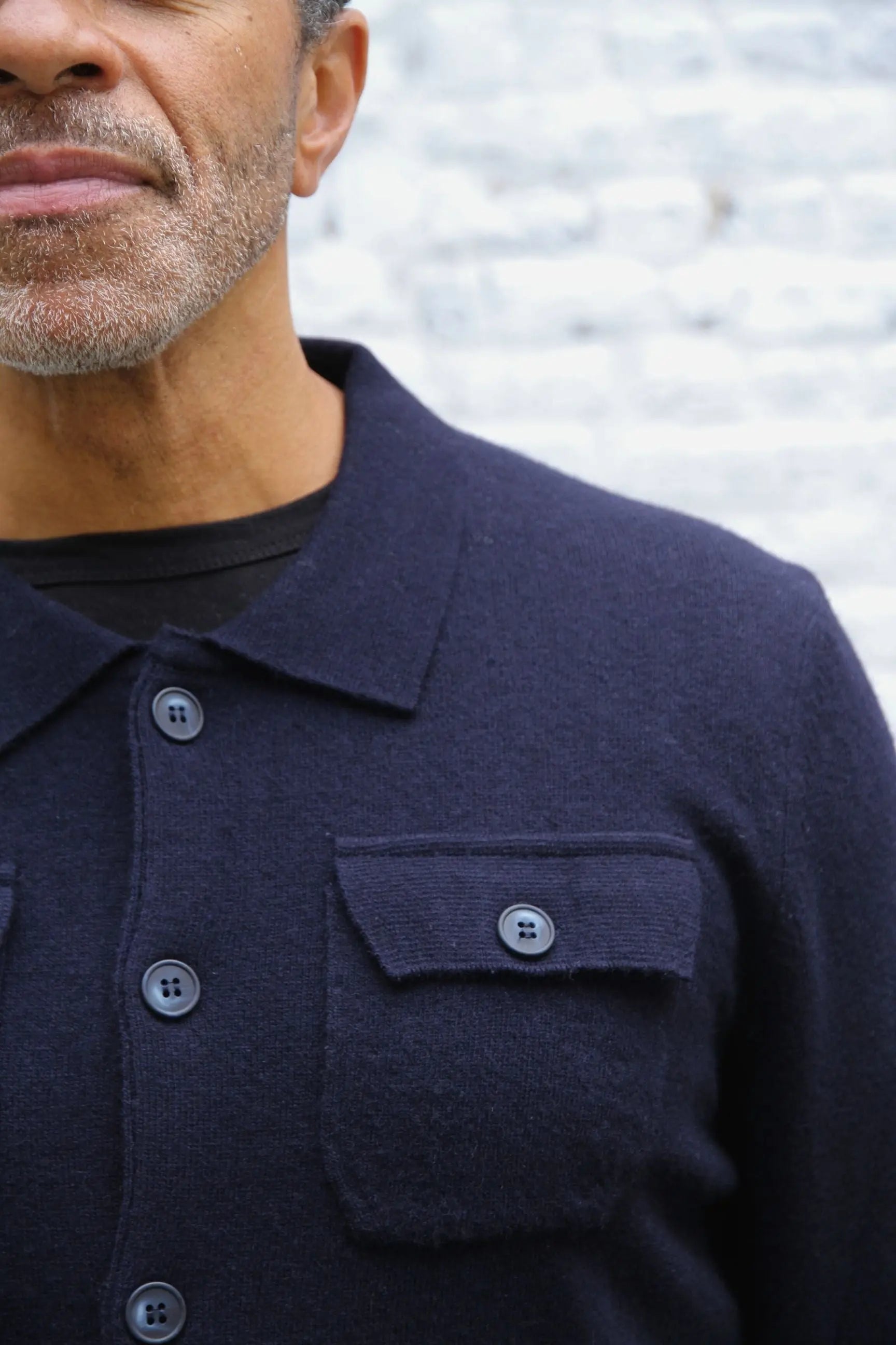 Frith Knitted Button Through Cardigan - Navy - Wear London