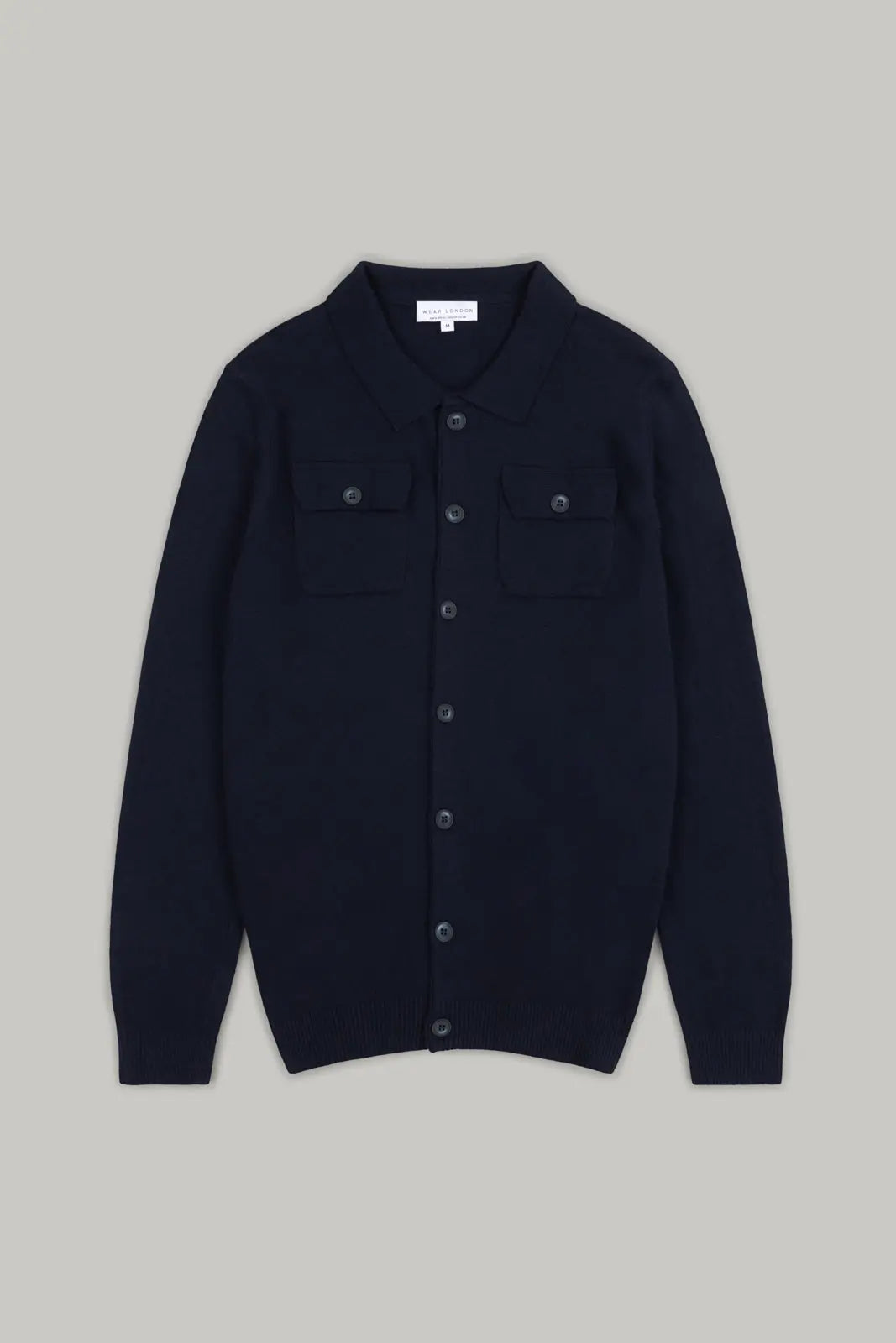 Frith Knitted Button Through Cardigan - Navy - Wear London