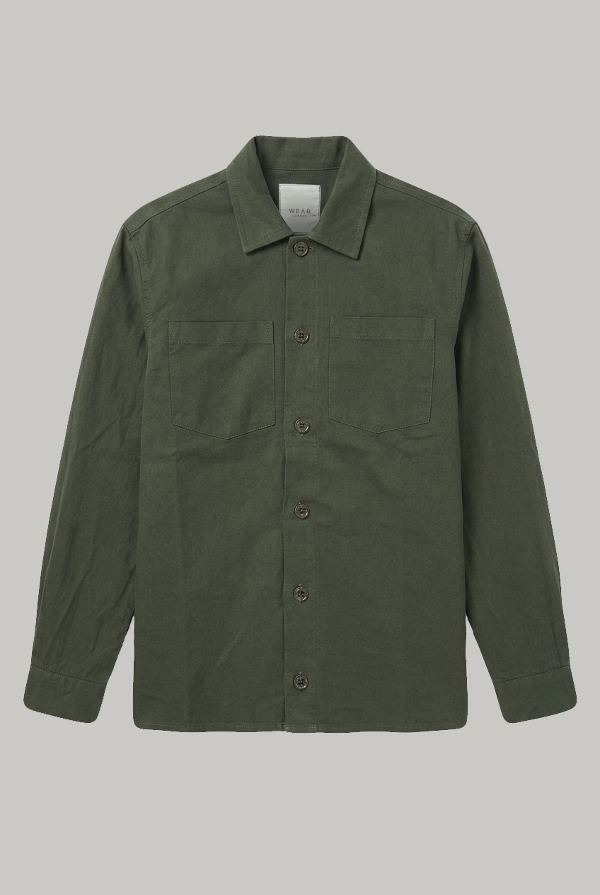 Bart Overshirt - Olive Cotton Linen - Wear London