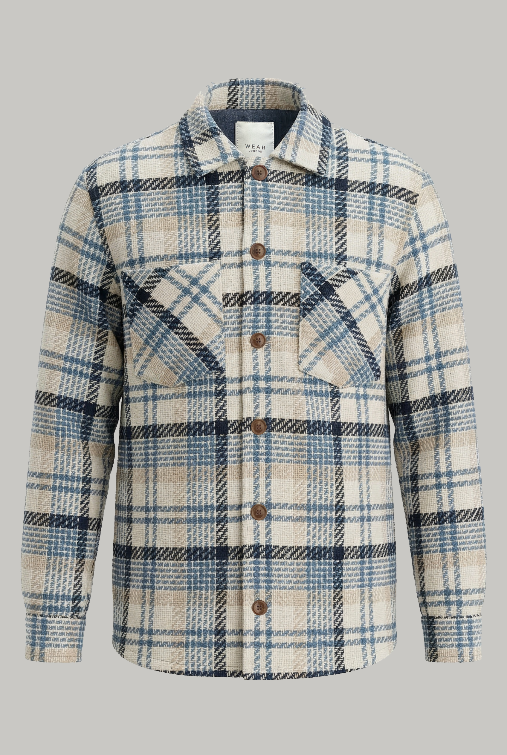 Bart Overshirt - Sky Blue Ecru Check - Wear London