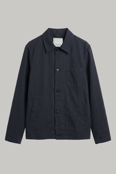 The Lutti Jacket - Navy Cotton Linen - Wear London