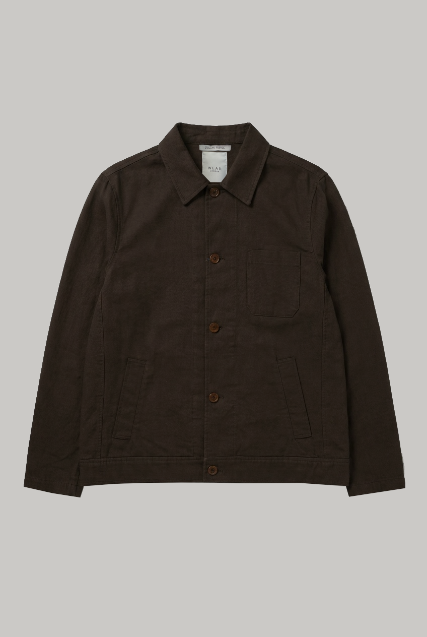 The Lutti Jacket - Chocolate Cotton Linen - Wear London