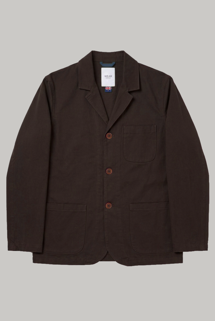 The Pearlman Casual Blazer - Chocolate Cotton Linen - Wear London