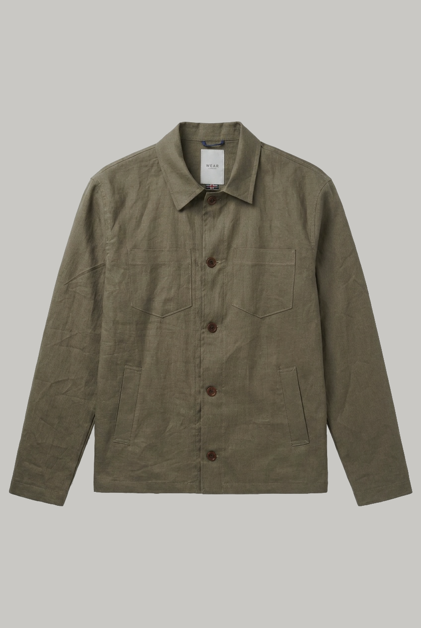 Southend Shacket - Mushroom Cotton Linen - Wear London