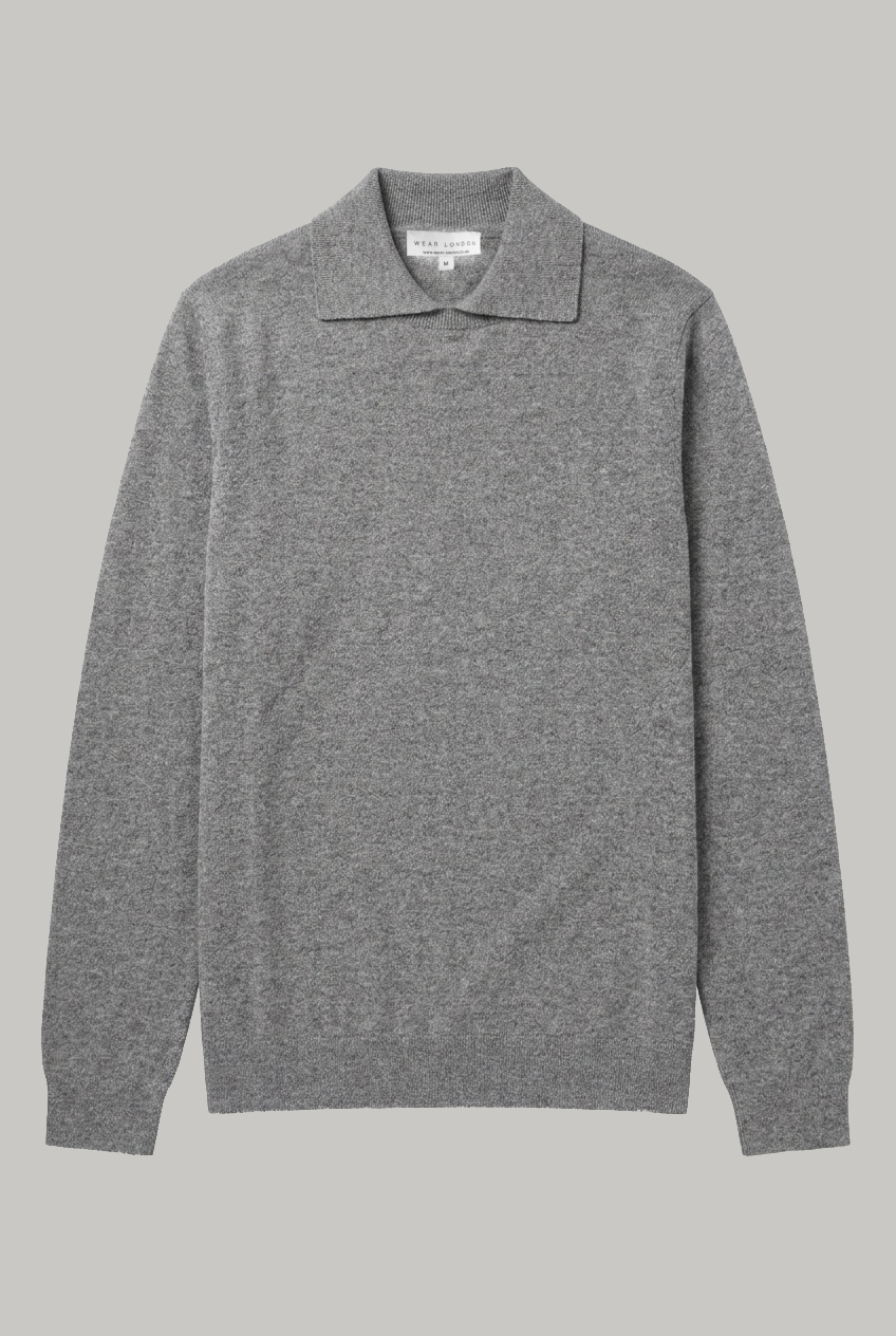 Victoria - Wool Polo Knitwear - Grey - Wear London