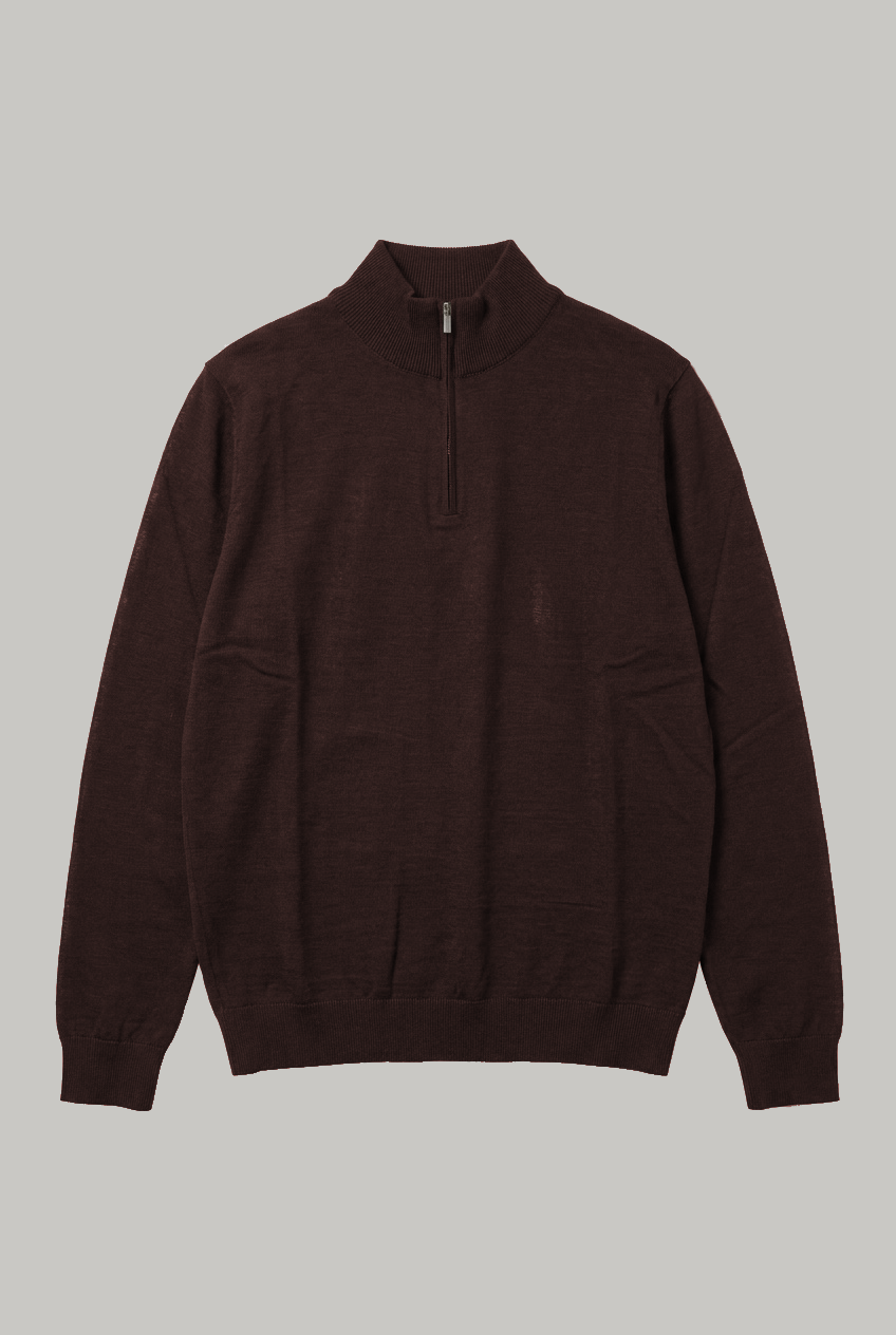Farringdon - Quarter Zip Knitwear - Burgundy - Wear London