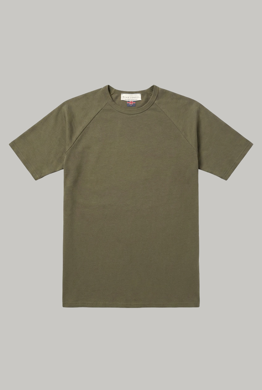Hoxton Raglan Sleeve Fitted T-shirt - Olive - Wear London