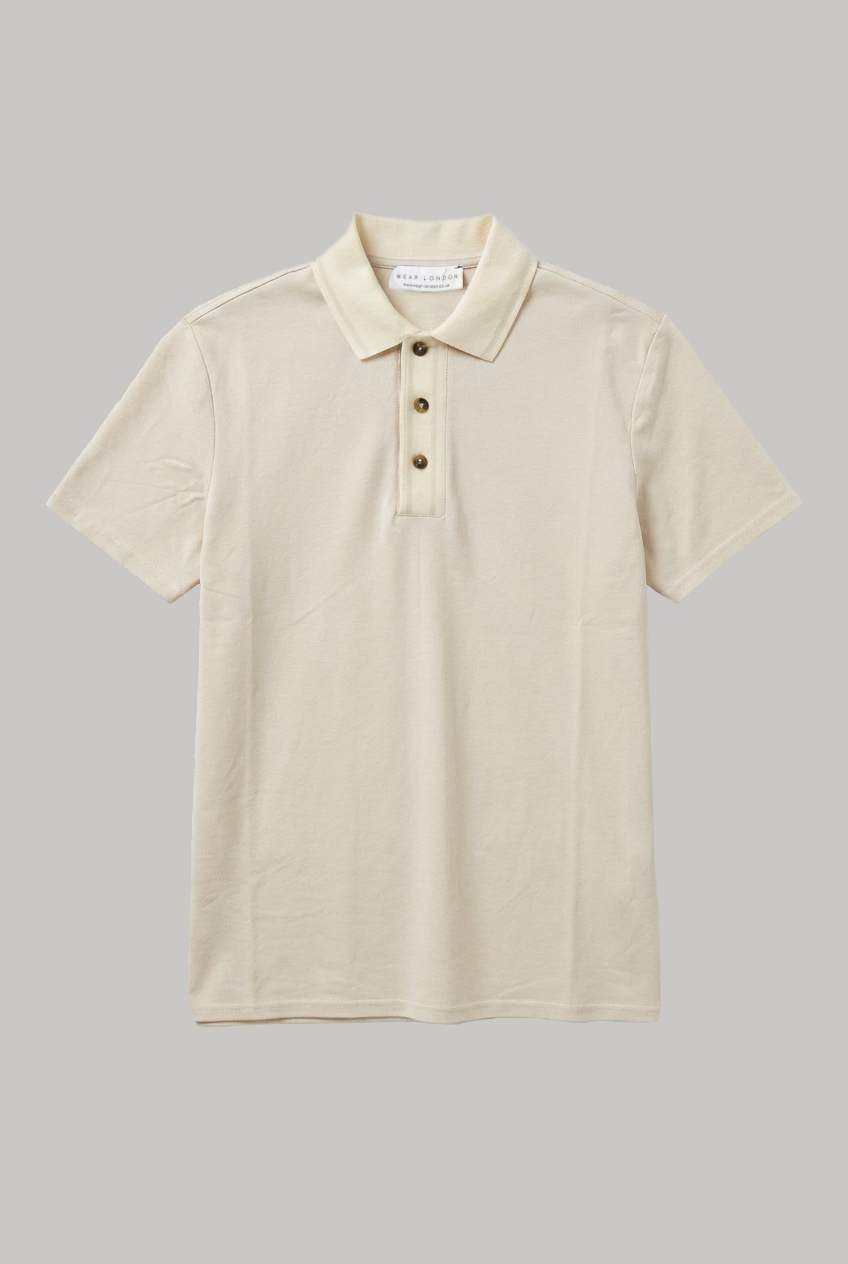 Thames - 3 Button Polo - Taupe Pique - Wear London