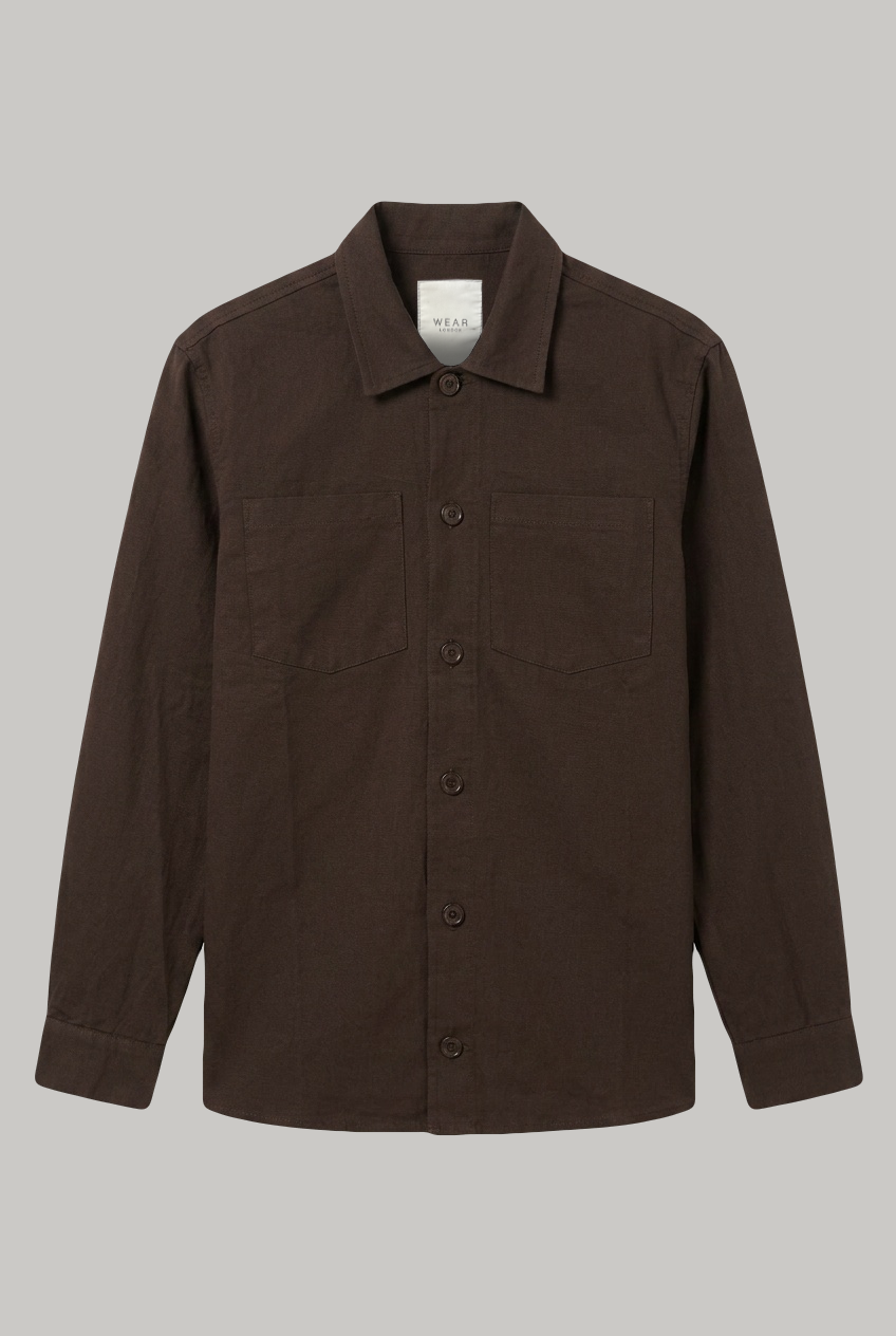Bart Overshirt - Chocolate Cotton Linen - Wear London