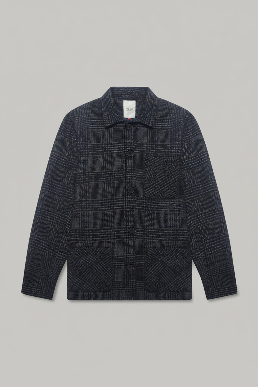 Commercial Jacket - Grey Wool Check Wool - Wear London