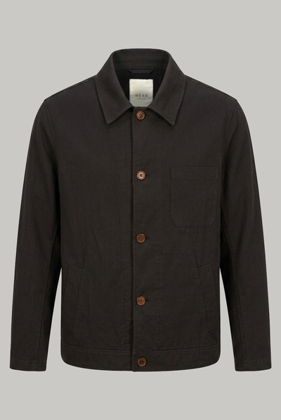 The Lutti Jacket - Chocolate Cotton Linen - Wear London