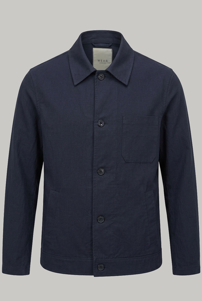 The Lutti Jacket - Navy Cotton Linen - Wear London