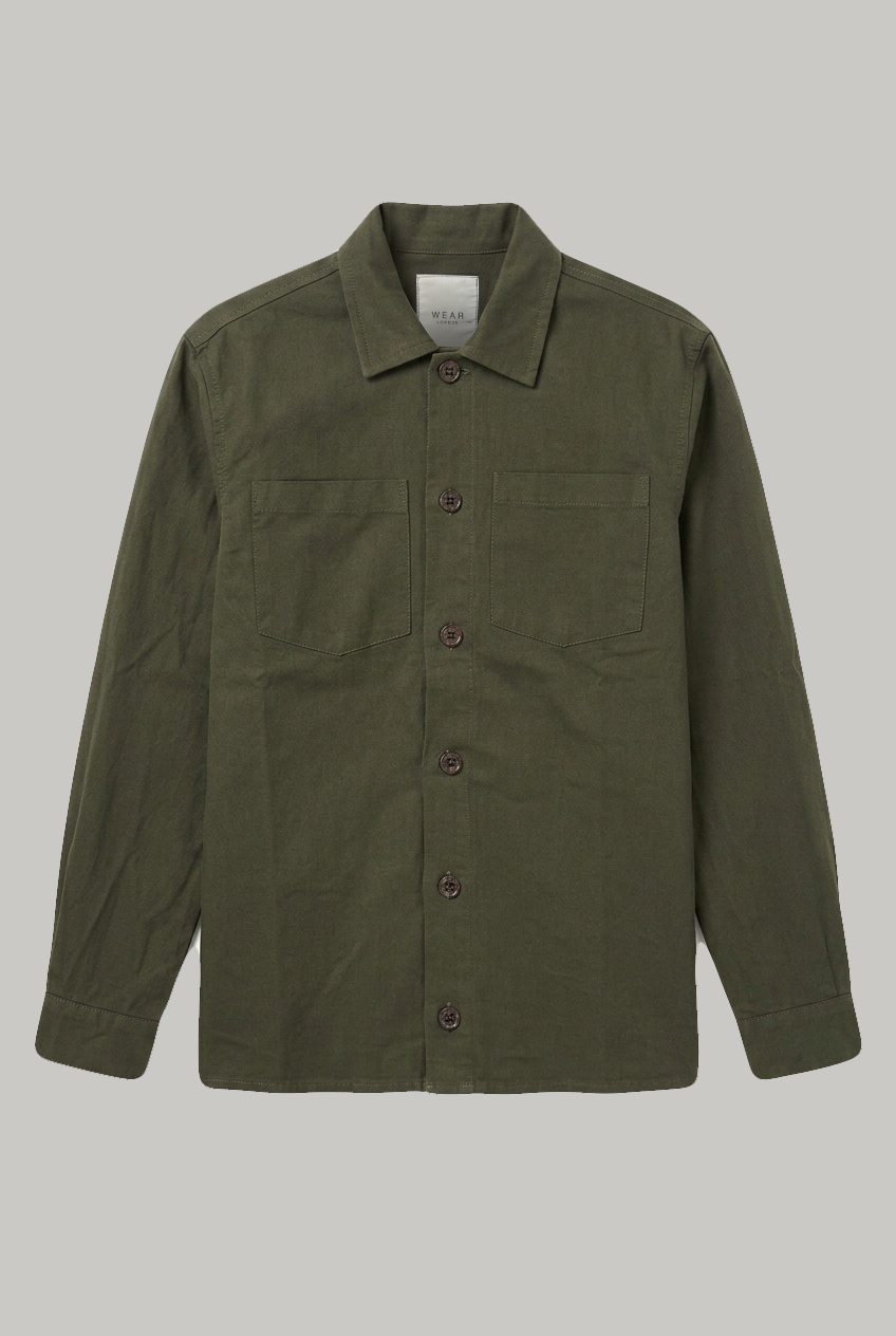 Bart Overshirt - Olive  Cotton Linen - Wear London