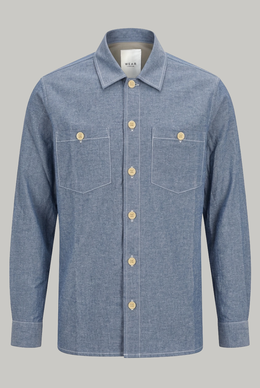 Simpson Shirt - Plain Chambray Denim - Wear London