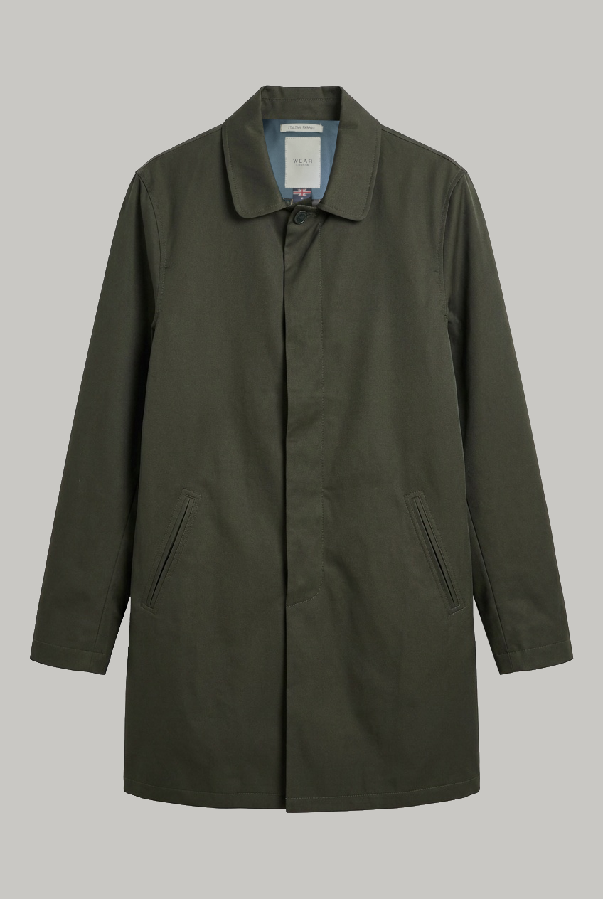 London Lined Rain Mac - Dark Forest Green - Wear London