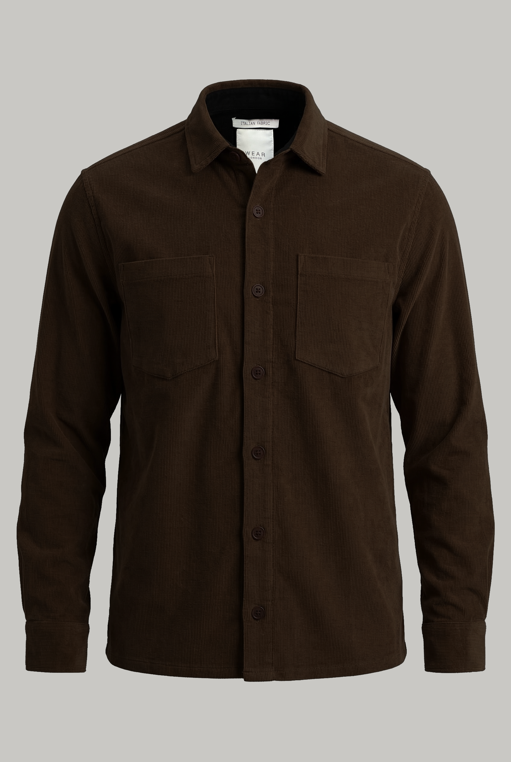Roman Shirt Top Pockets - Fine Cord Chocolate - Wear London