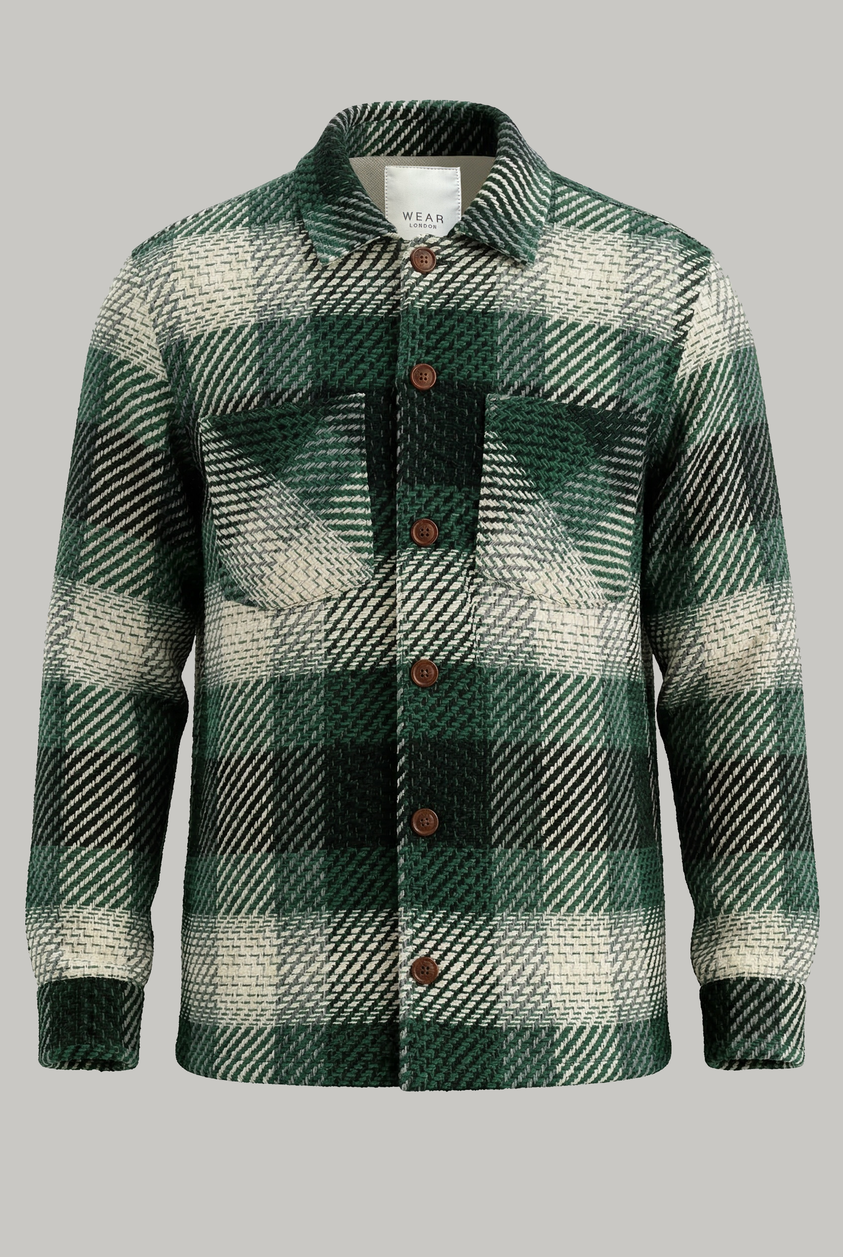 Bart Overshirt - Forest Green Ecru Check - Wear London