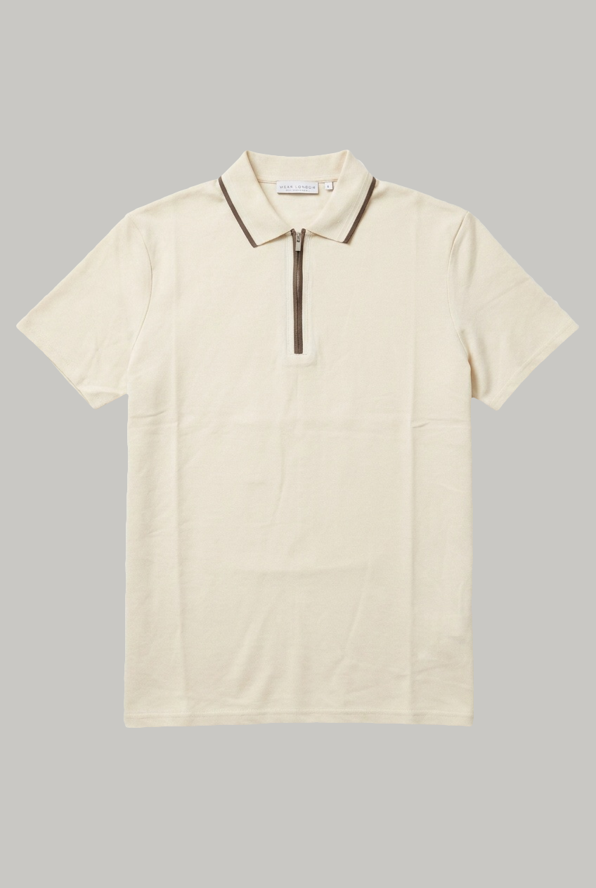 Borough - Zip Polo - Taupe Pique - Wear London