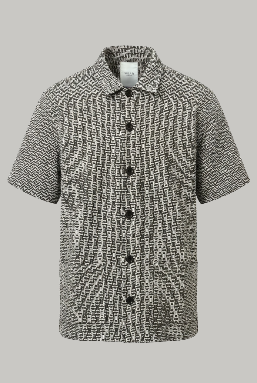 Bethnal Short Sleeve Shirt - Black Diagonal Marcel - Wear London