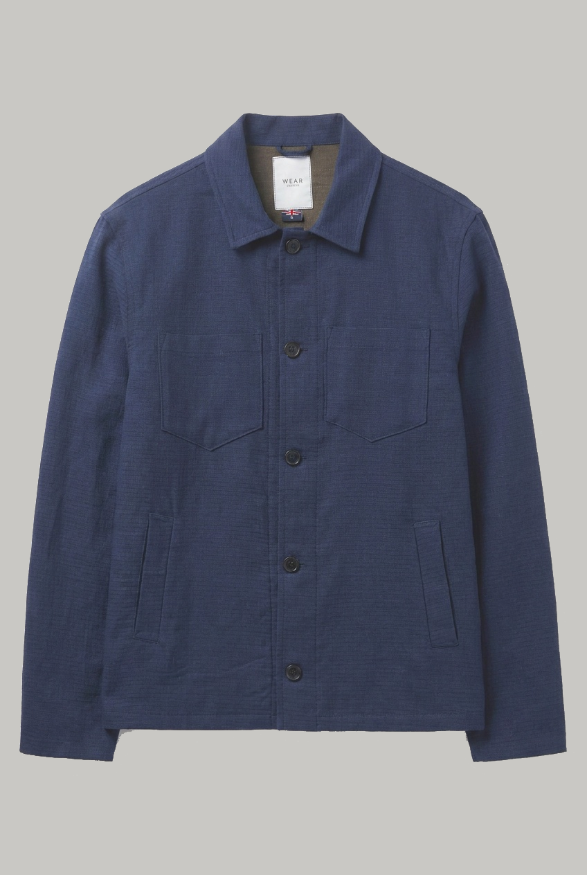 Southend Shacket - Blue Cotton Linen - Wear London