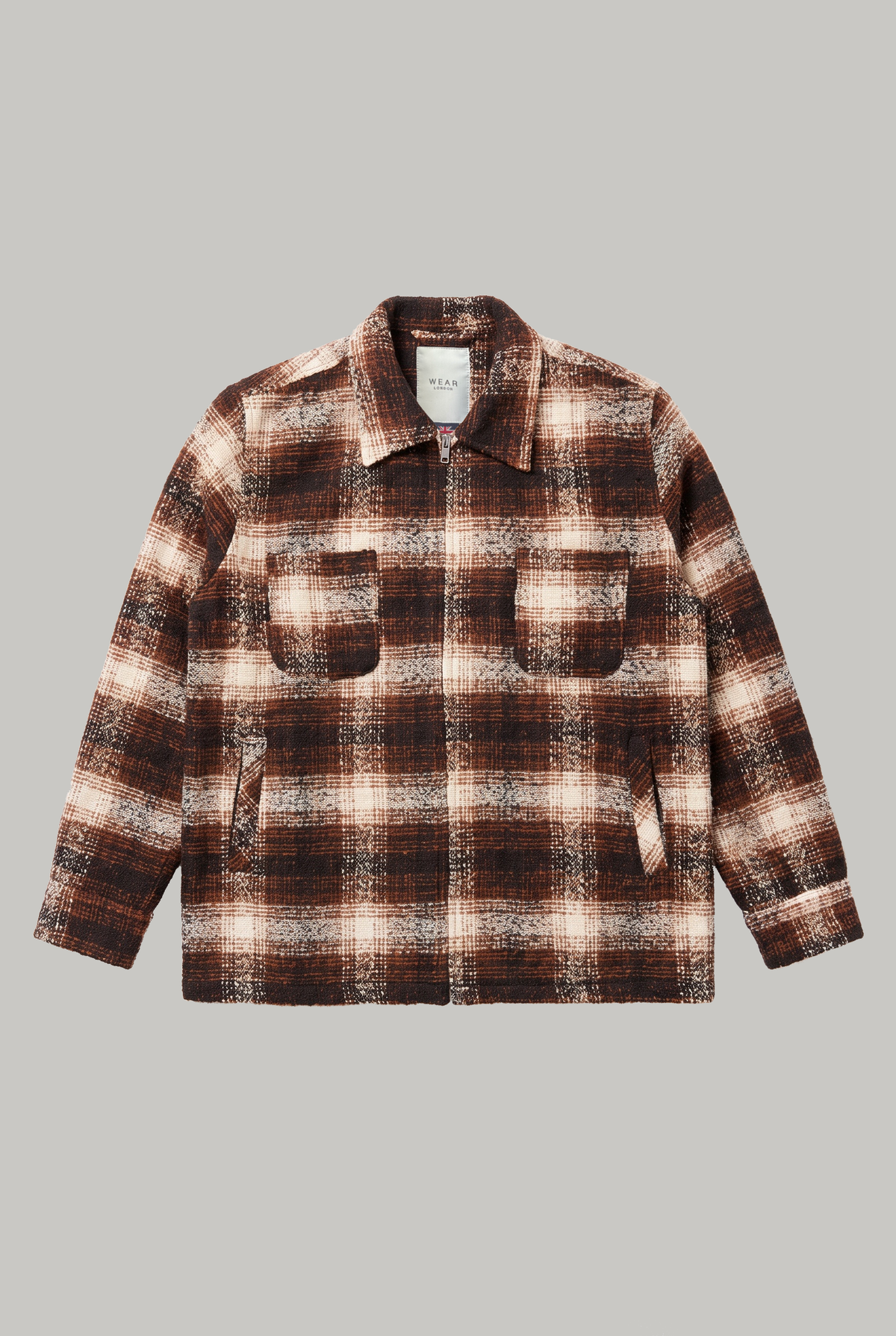 Broadwalk Zip Overshirt - Brown Copper Check - Wear London