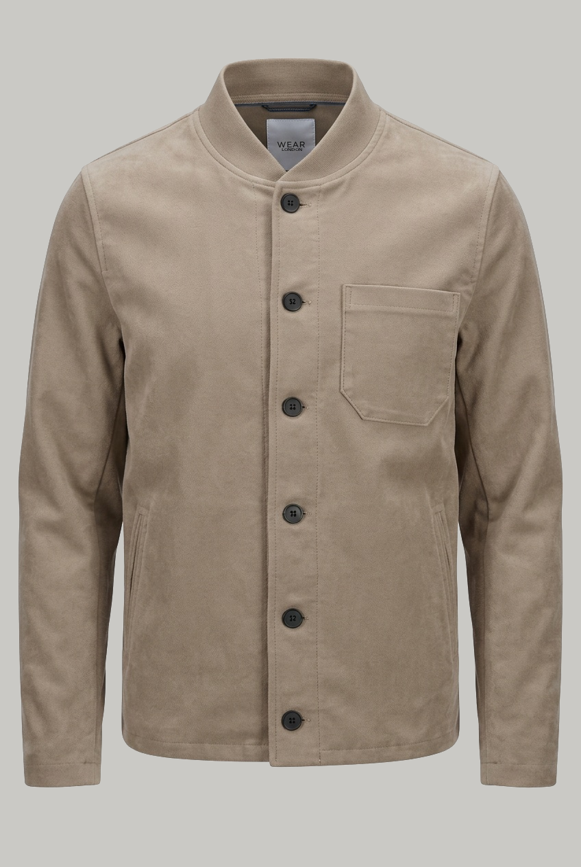 Aldgate Baseball Shacket - Mushroom Moleskin - Wear London
