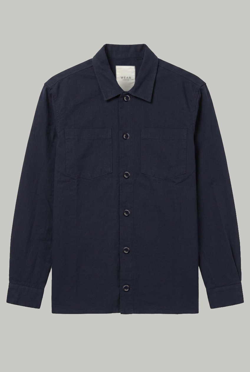 Bart Overshirt - Navy Cotton Linen - Wear London
