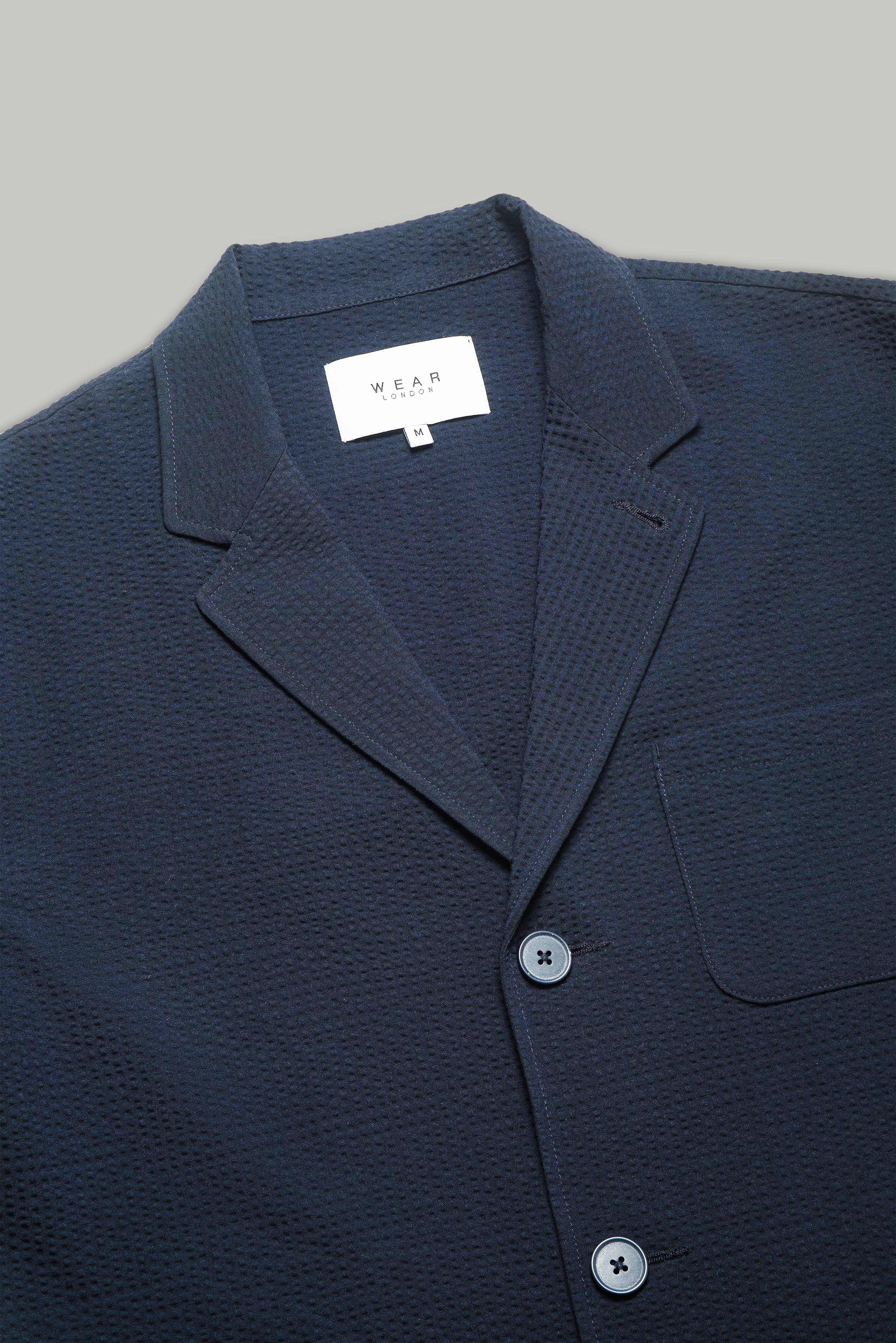Geno Blazer - Navy Seersucker - Wear London