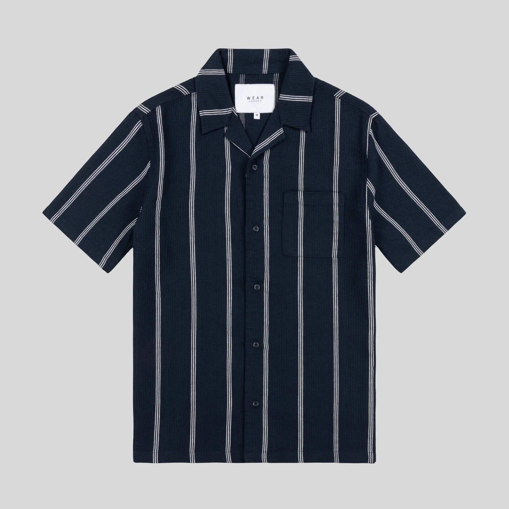 Hawkins Short Sleeve Shirt Navy Ecru - Wear London