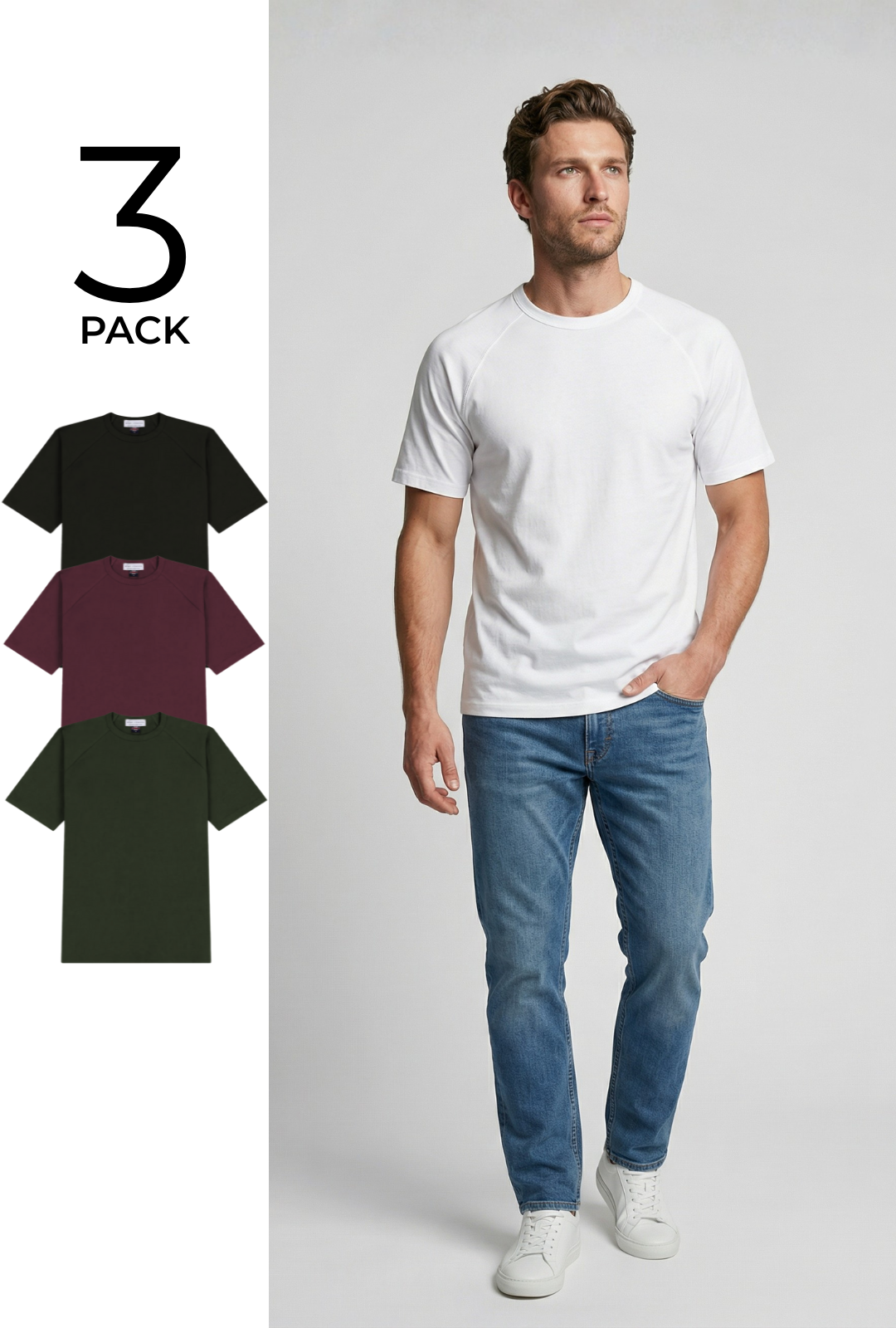 Hoxton T-shirt  - Muscle Fit - 3 Pack - Wear London