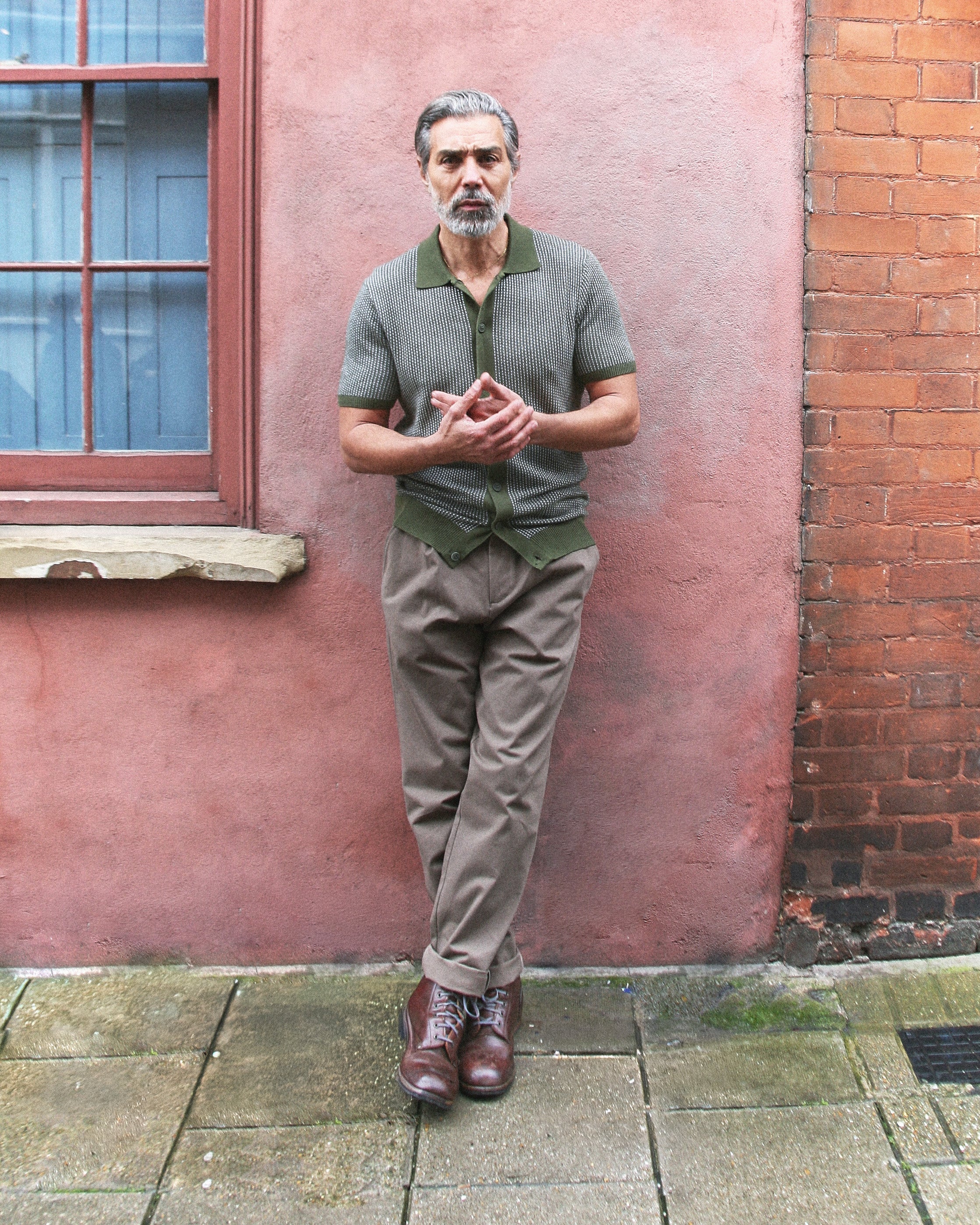 Lambeth - Button Through Knitwear -  Olive - Wear London