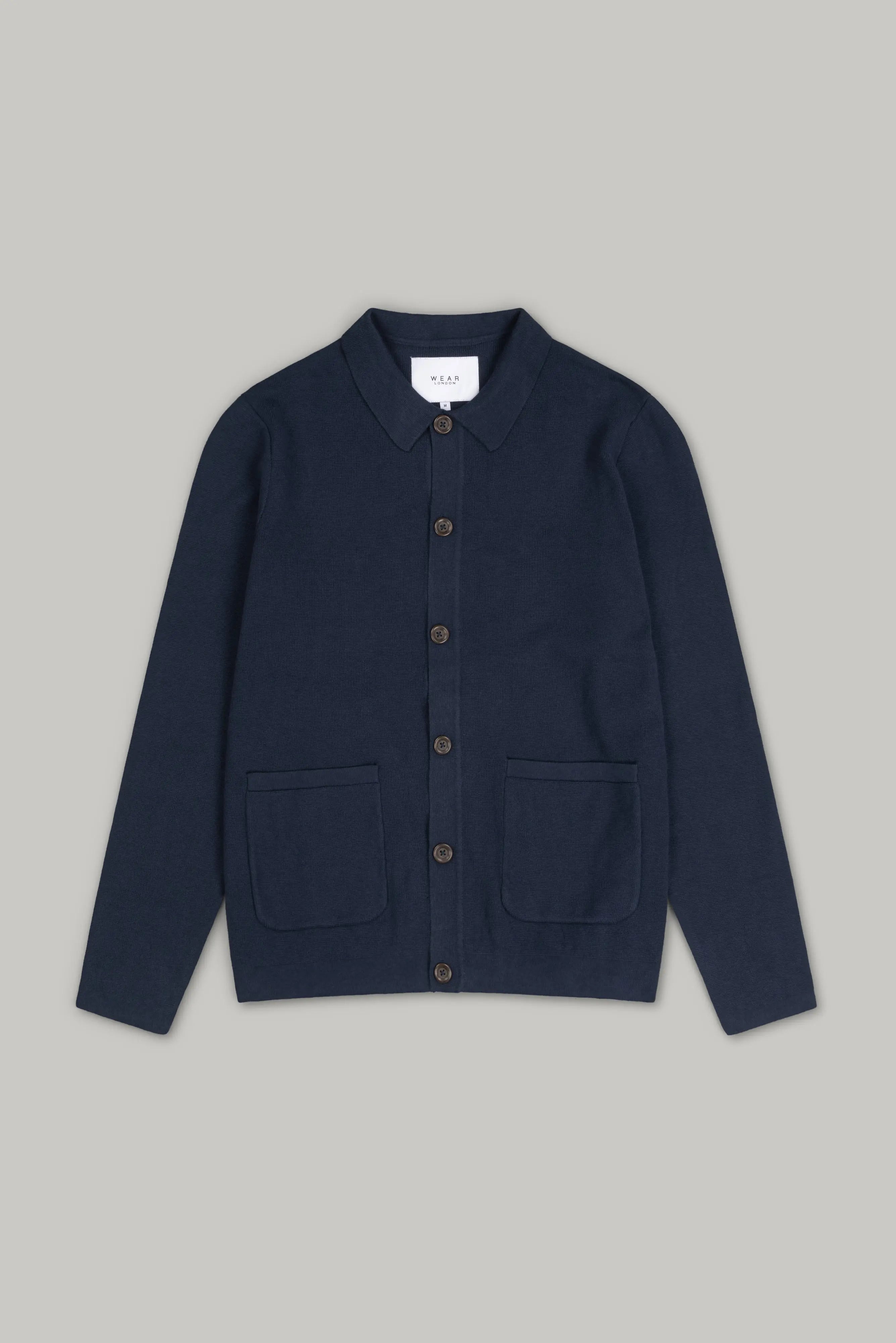 J Zippy Polo Cardigan Knitwear - Navy - Wear London