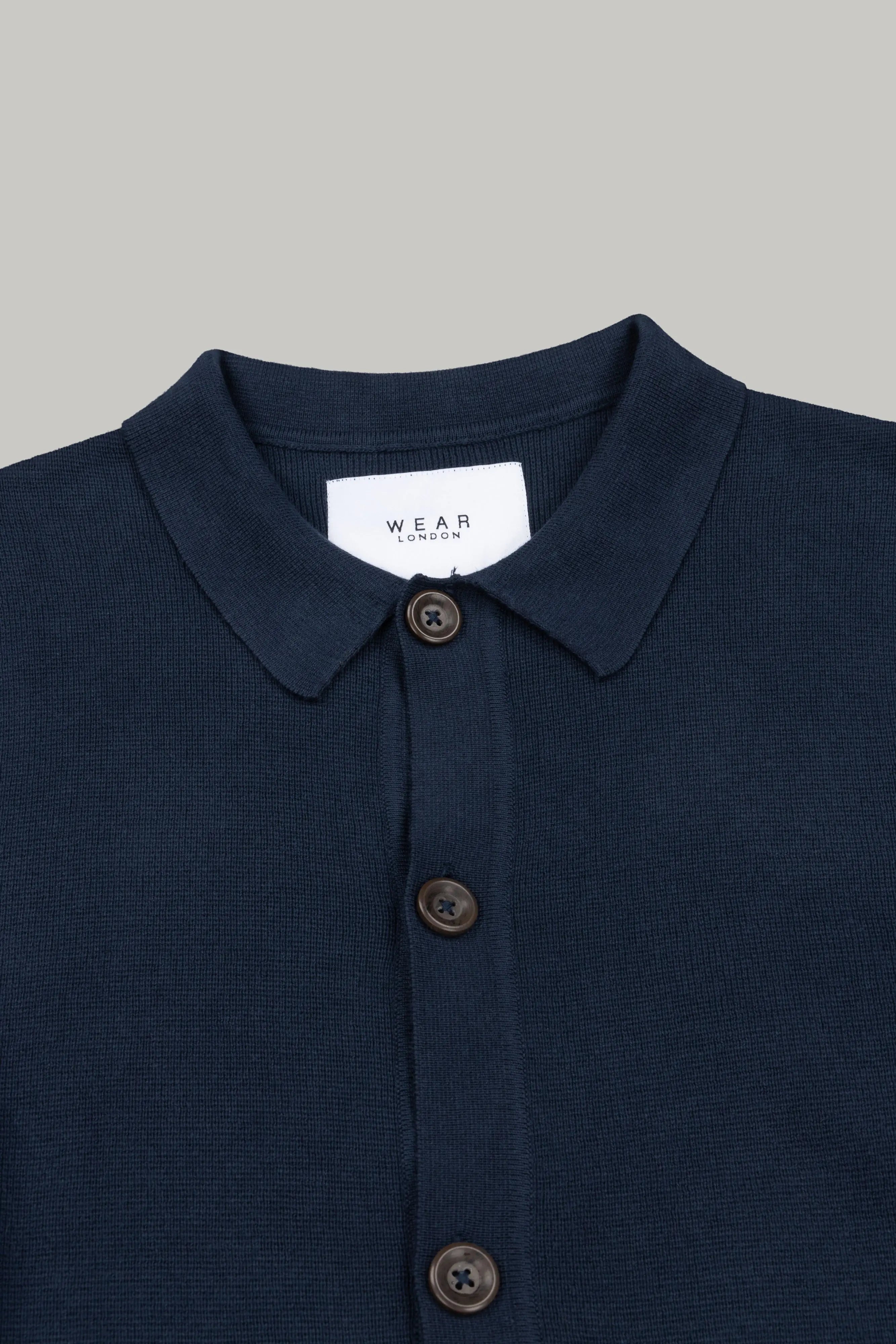 J Zippy Polo Cardigan Knitwear - Navy - Wear London