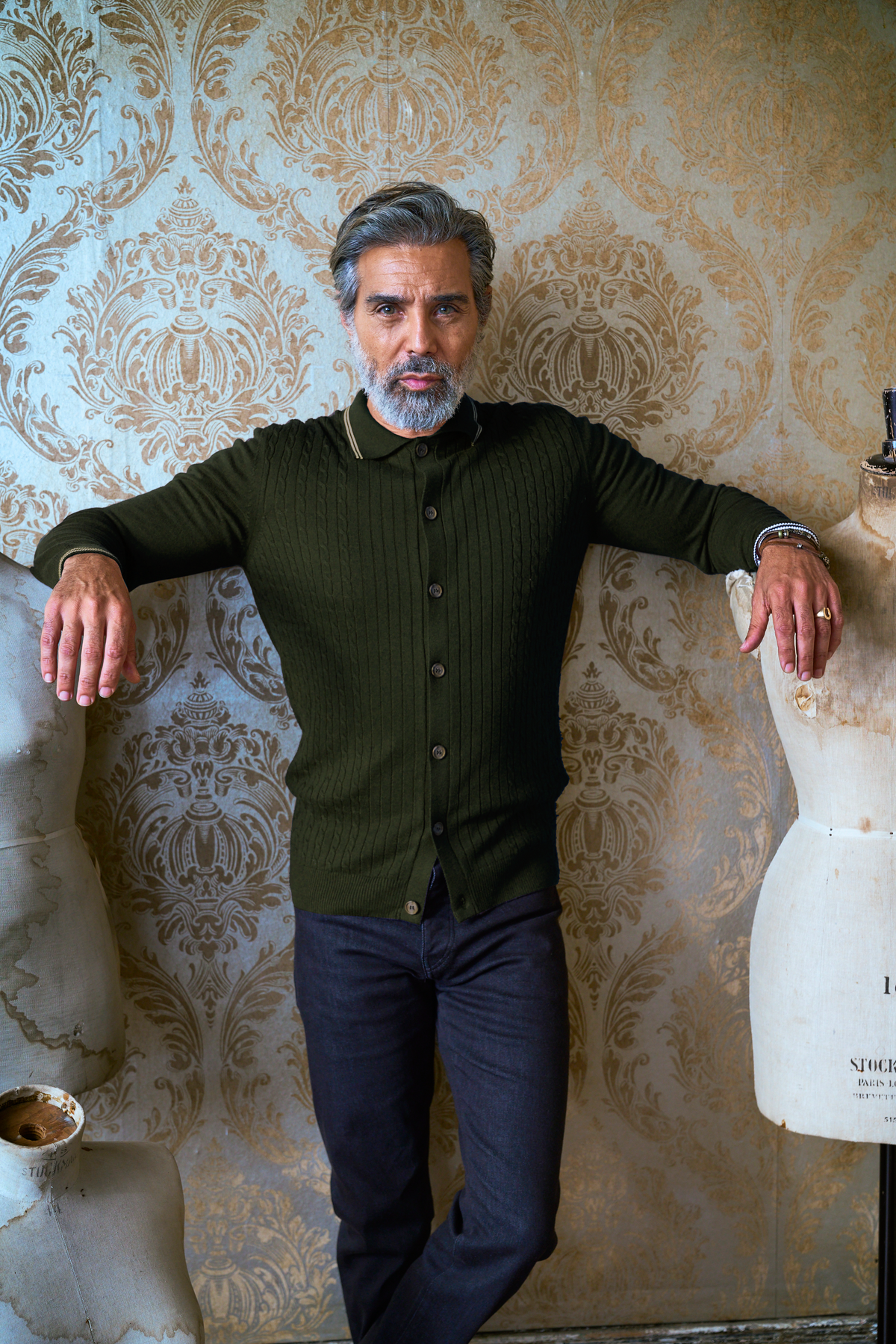 Kempton - Button Through Knitwear - Olive - Wear London
