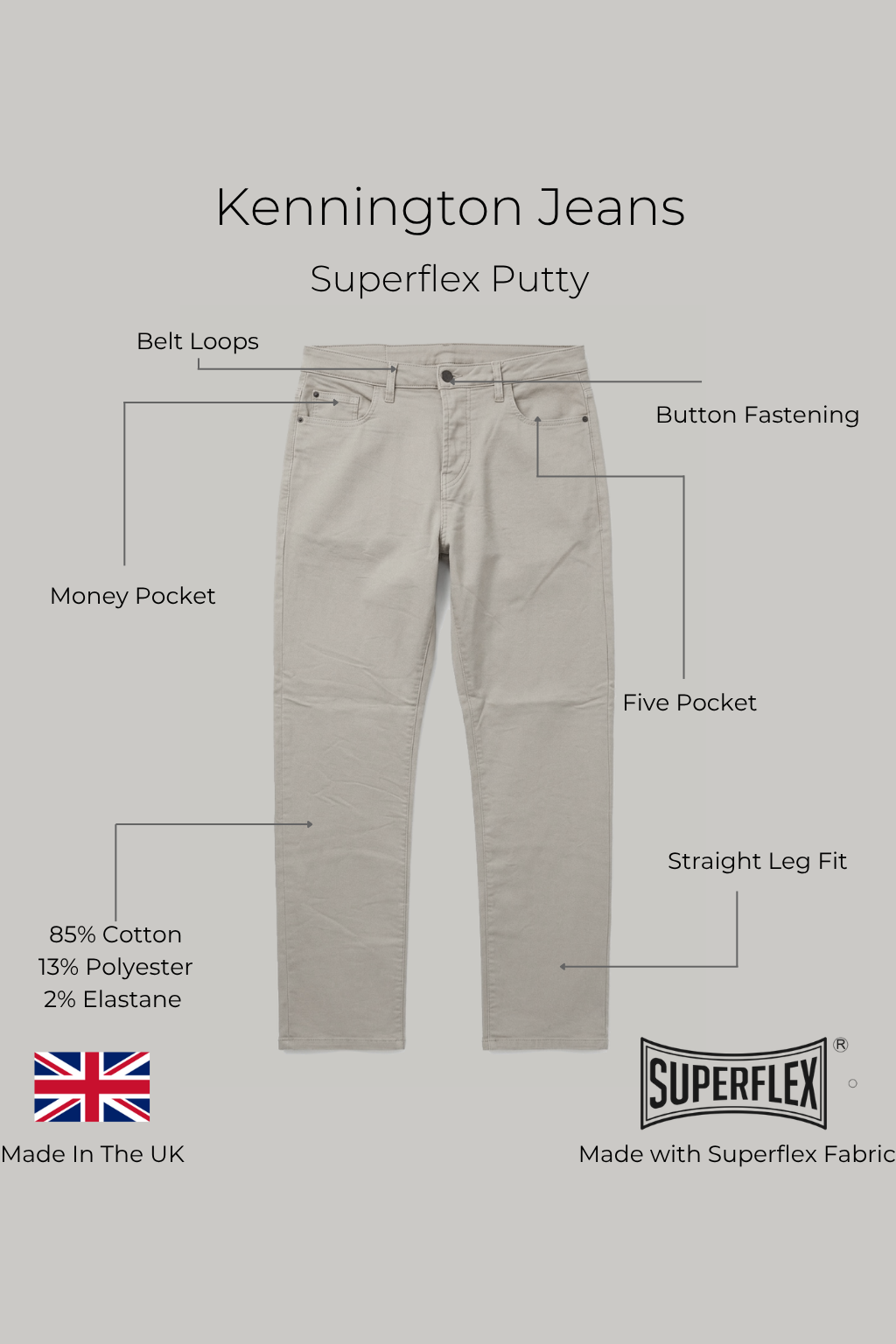 Kennington Jean - Superflex Putty - Wear London