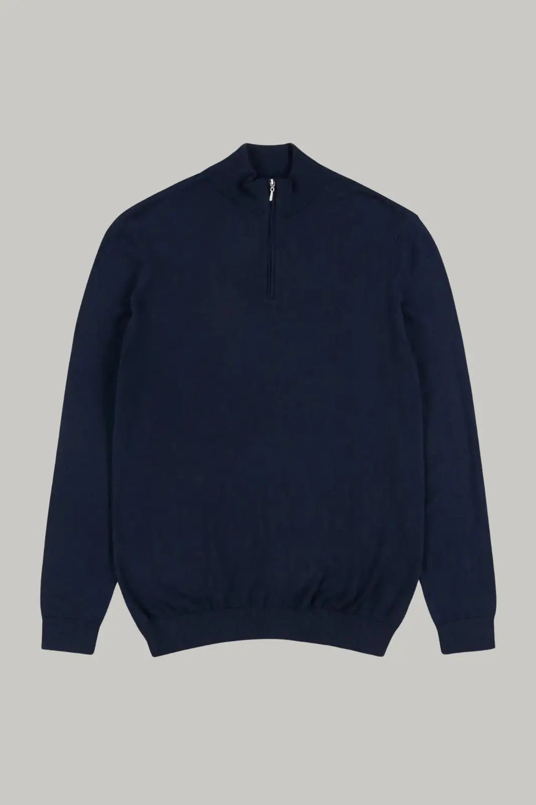 Kingley Knitted Quarter Zip Turtle Neck - Navy - Wear London