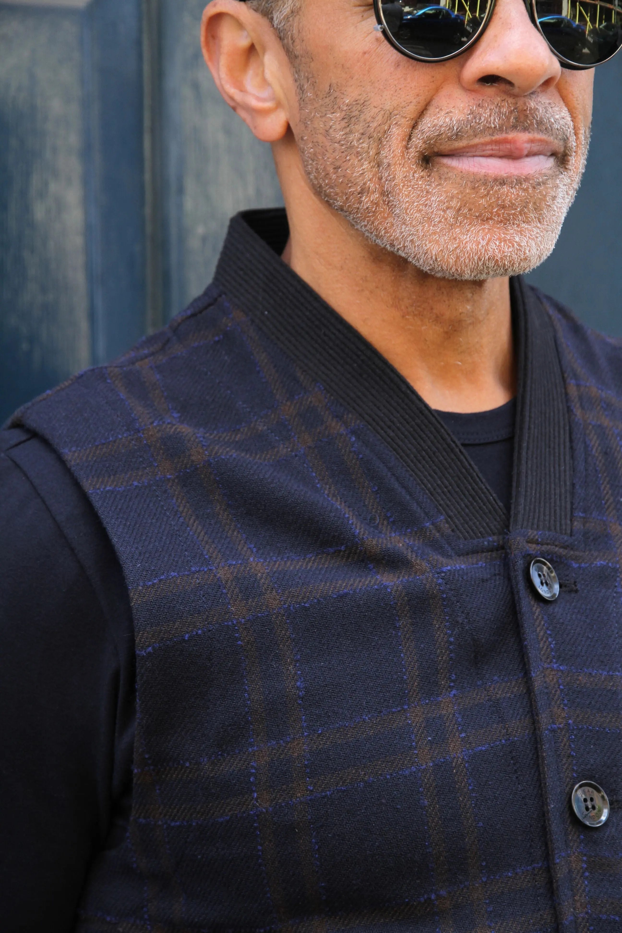 Liddy Waistcoat - Navy Check - Wear London