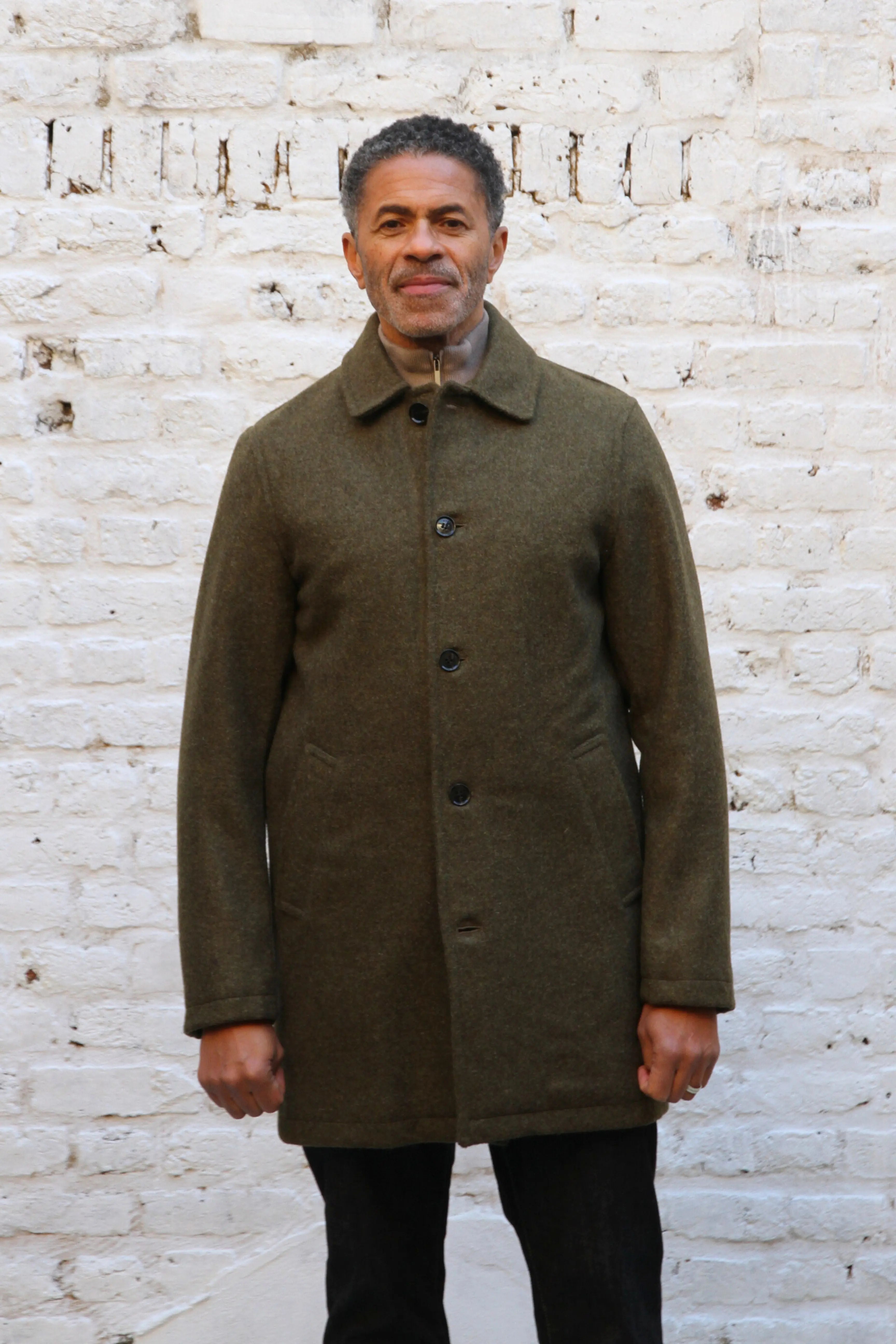 London Tab Lined Coat - Olive Felted - Wear London