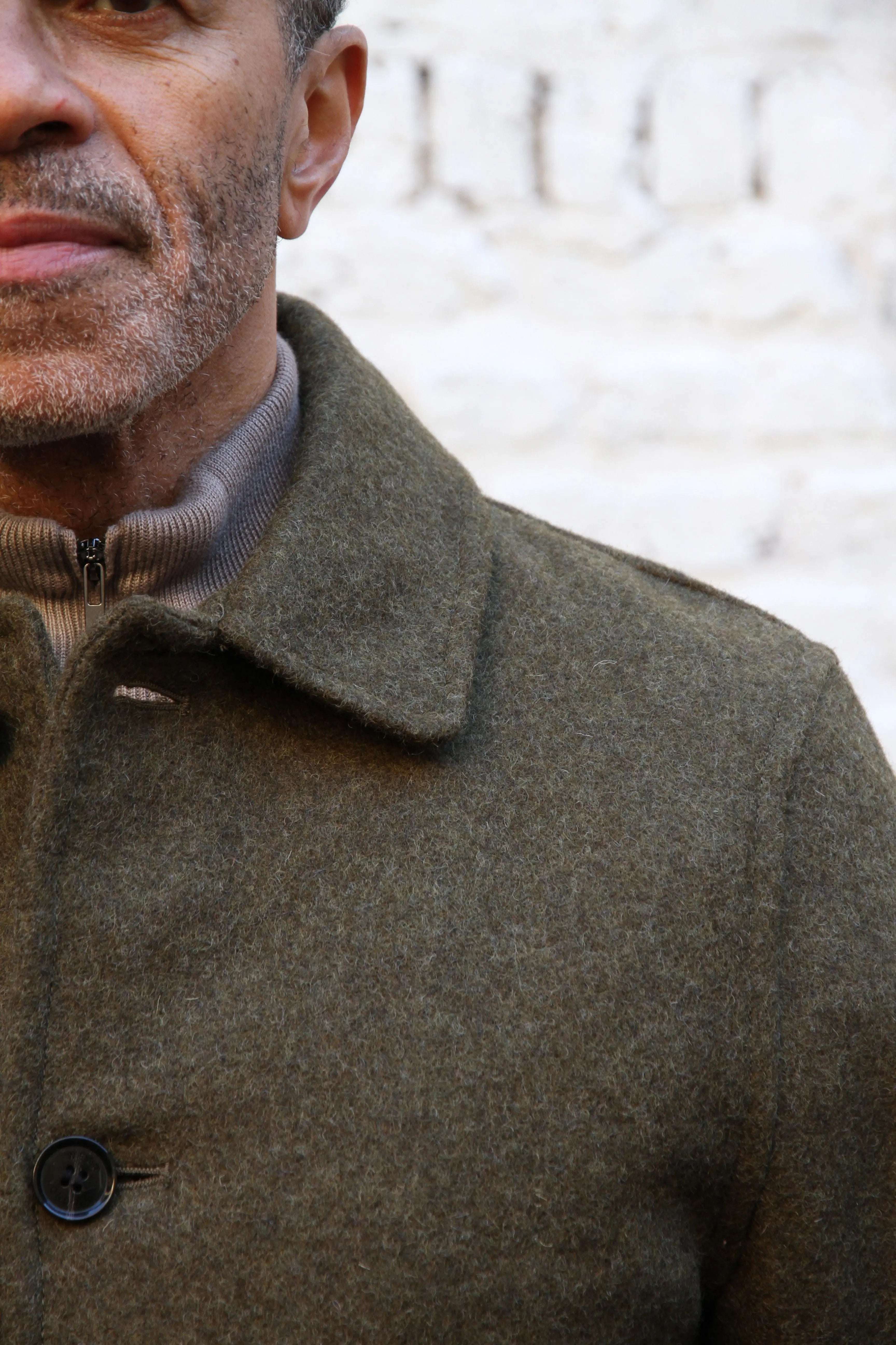 London Tab Lined Coat - Olive Felted - Wear London