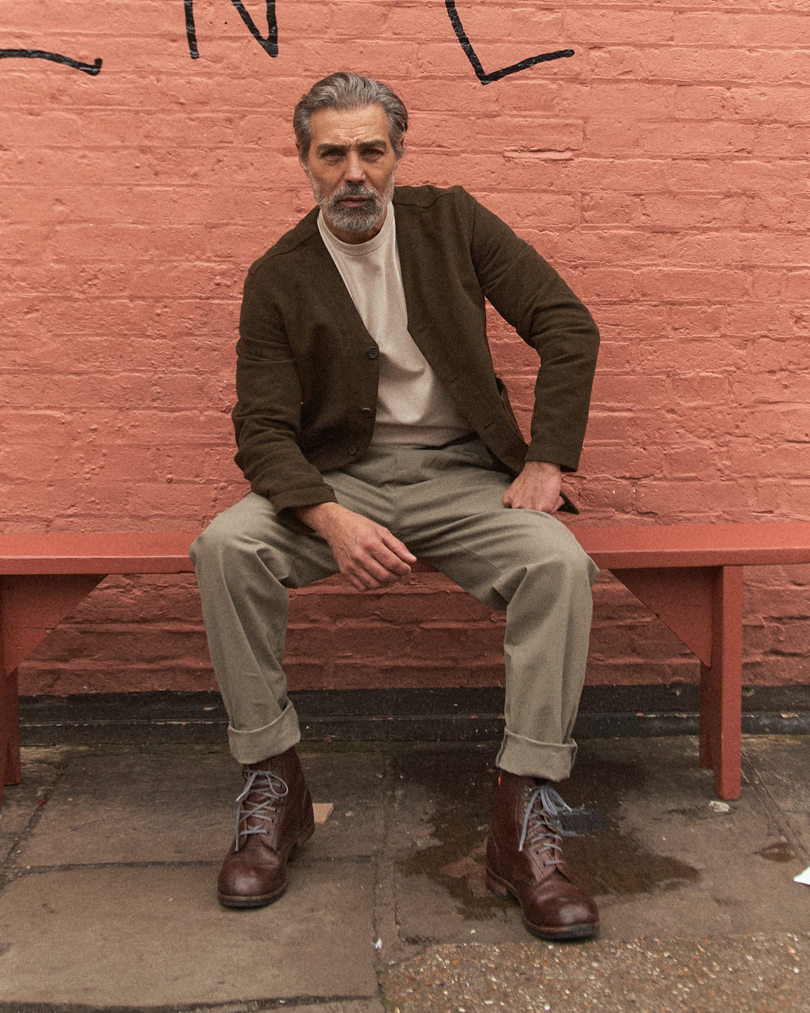 Fleming V-Neck Shacket - Olive Moleskin - Wear London
