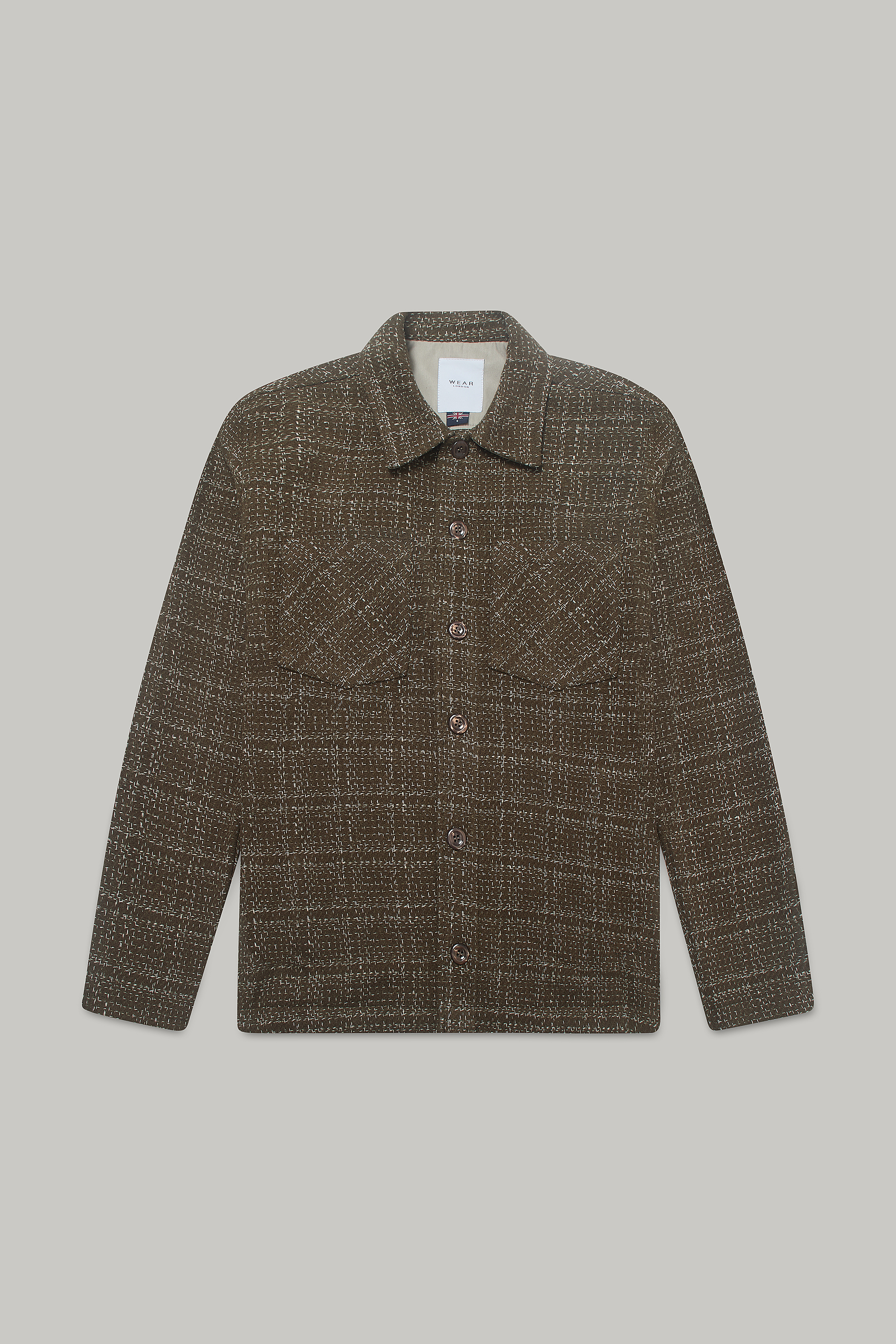 Bart Frame Overshirt - Mocha / Ecru - Wear London
